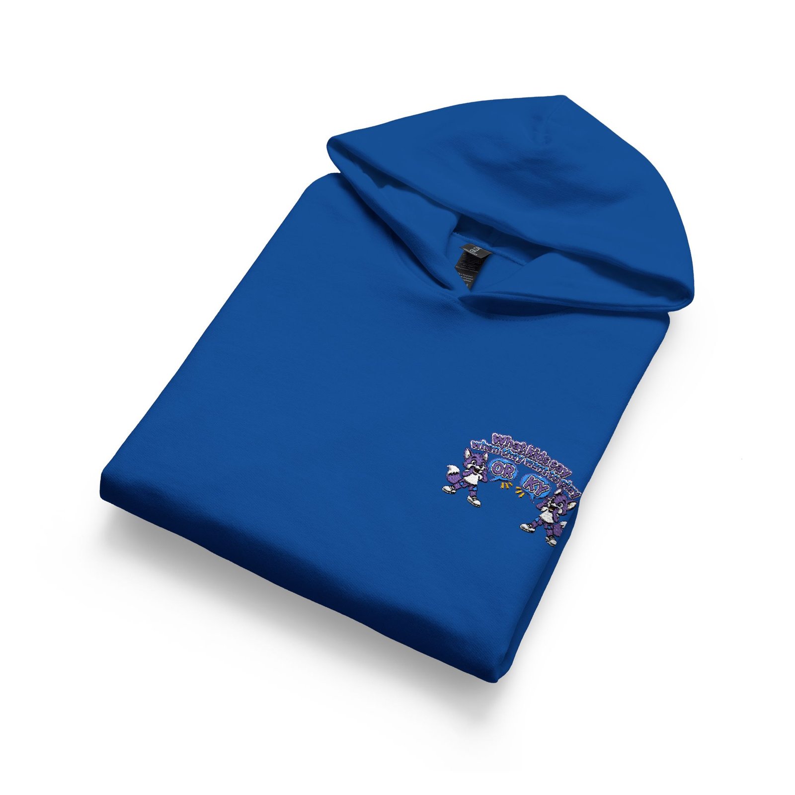 Softstyle Youth Midweight Hooded Sweatshirt— what kids say orky the purple fox - Image 43