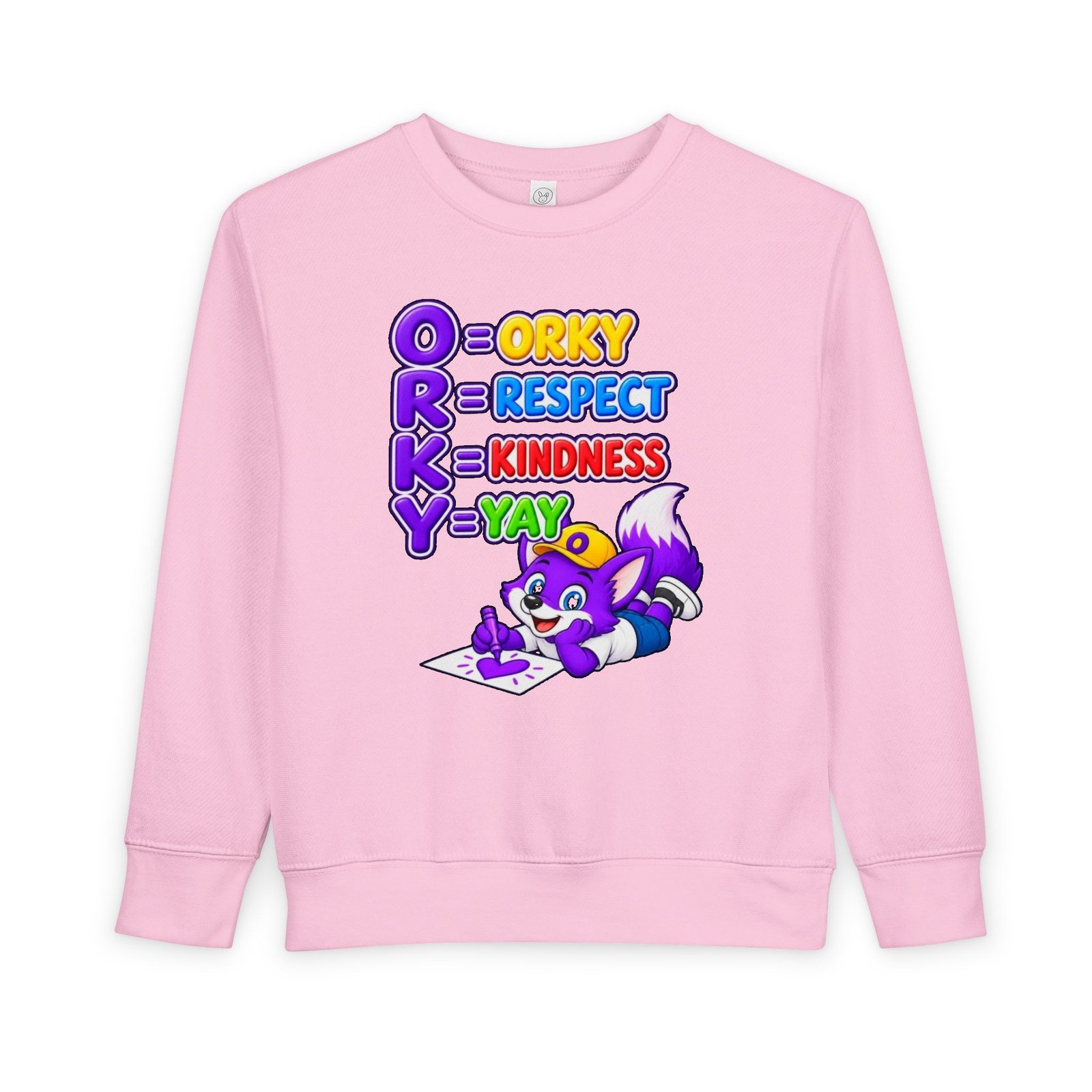 Toddler Sweatshirt — "ORKY Kindness Yay" Cute Fox - Image 25