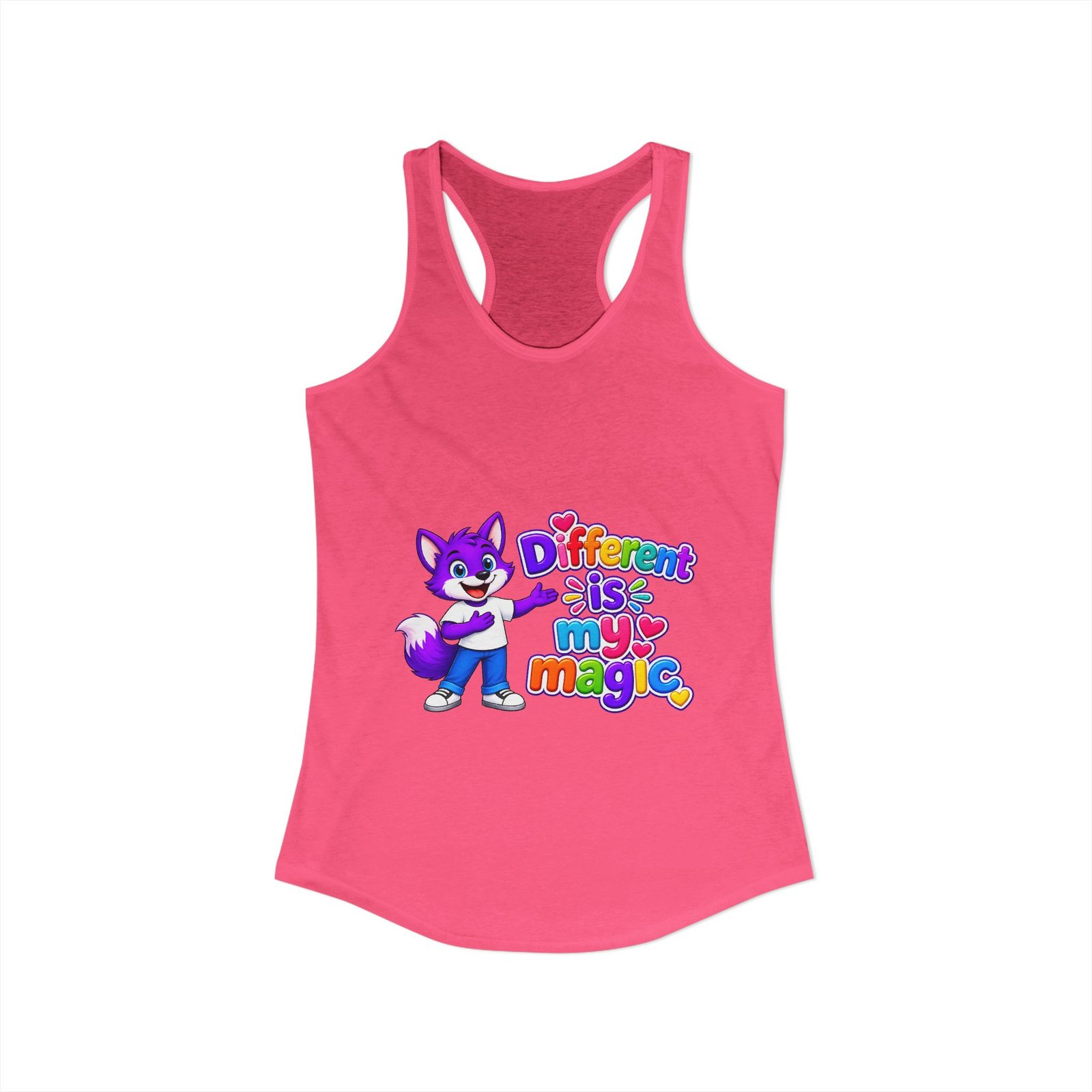 Women's Ideal Racerback Tank__ Different is my magic - Image 58