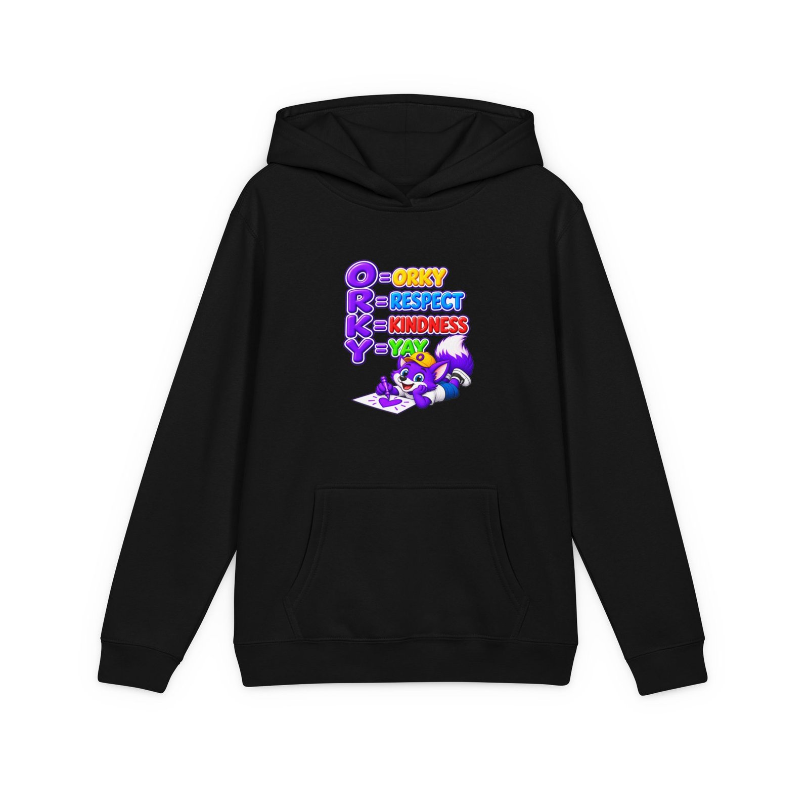 Youth V.I.T.™ Fleece Hoodie— ORKY Values: 'Respect, Kindness, Yay' - Image 2
