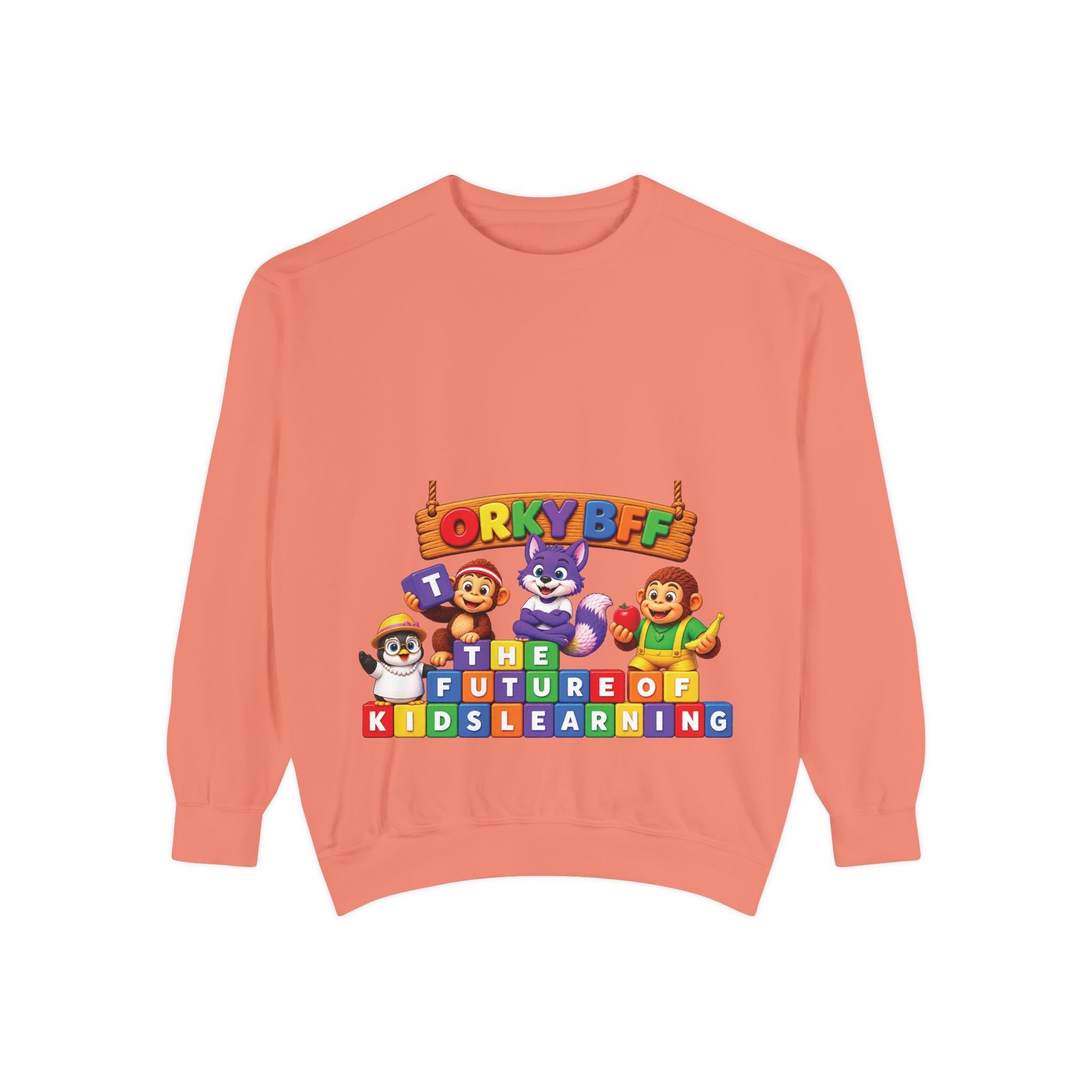 Kids Learning Crewneck Sweatshirt — 'StoryBFF: The Future of Kids Learning' Graphic - Image 7