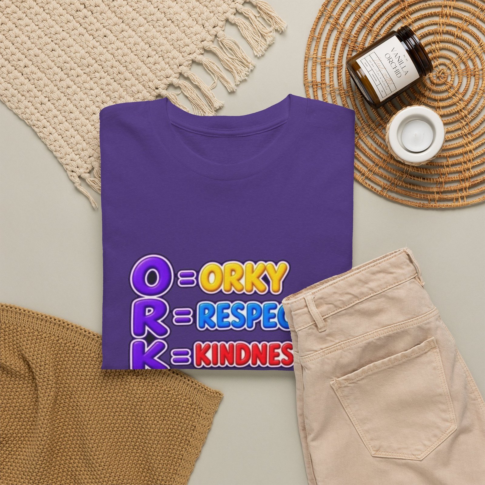 Unisex Heavy Cotton Tee – 'O R K Y' Respect & Kindness Yay - Image 31