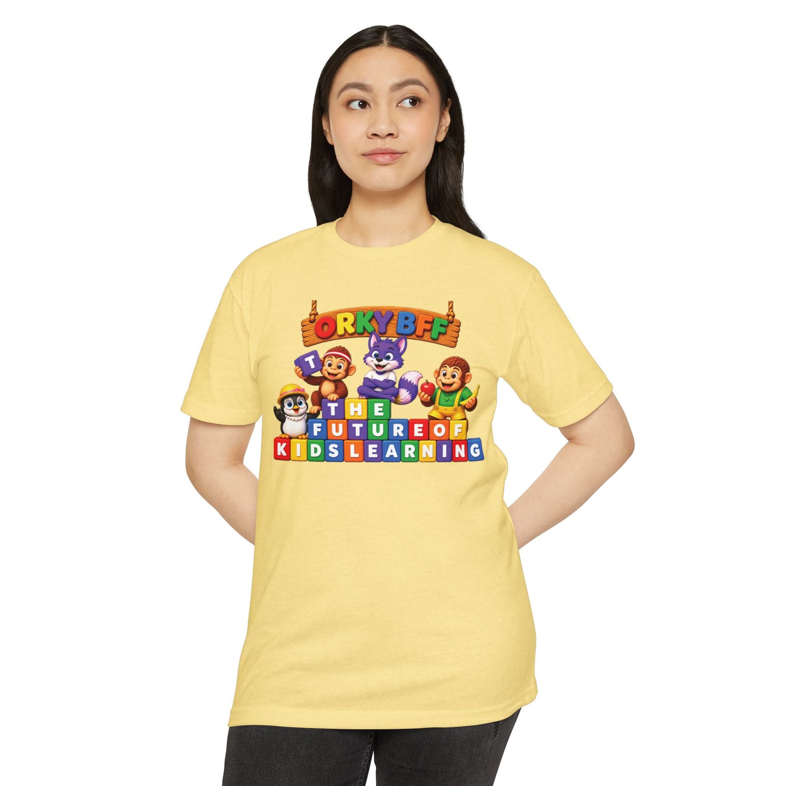 Unisex CVC Jersey T-shirt – "ORKYBFF: The Future of Kids Learning" - Image 5