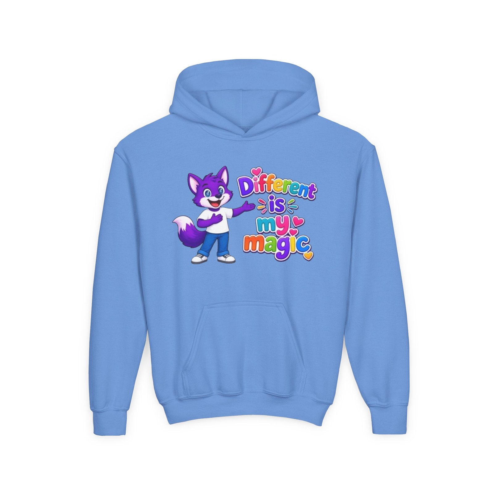 Youth Heavy Blend Hooded Sweatshirt — "Different is My Magic" - Image 37