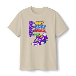 Youth Light Cotton Tee — "ORKY: O = Orky, R = Respect, K = Kindness, Y = Yay"