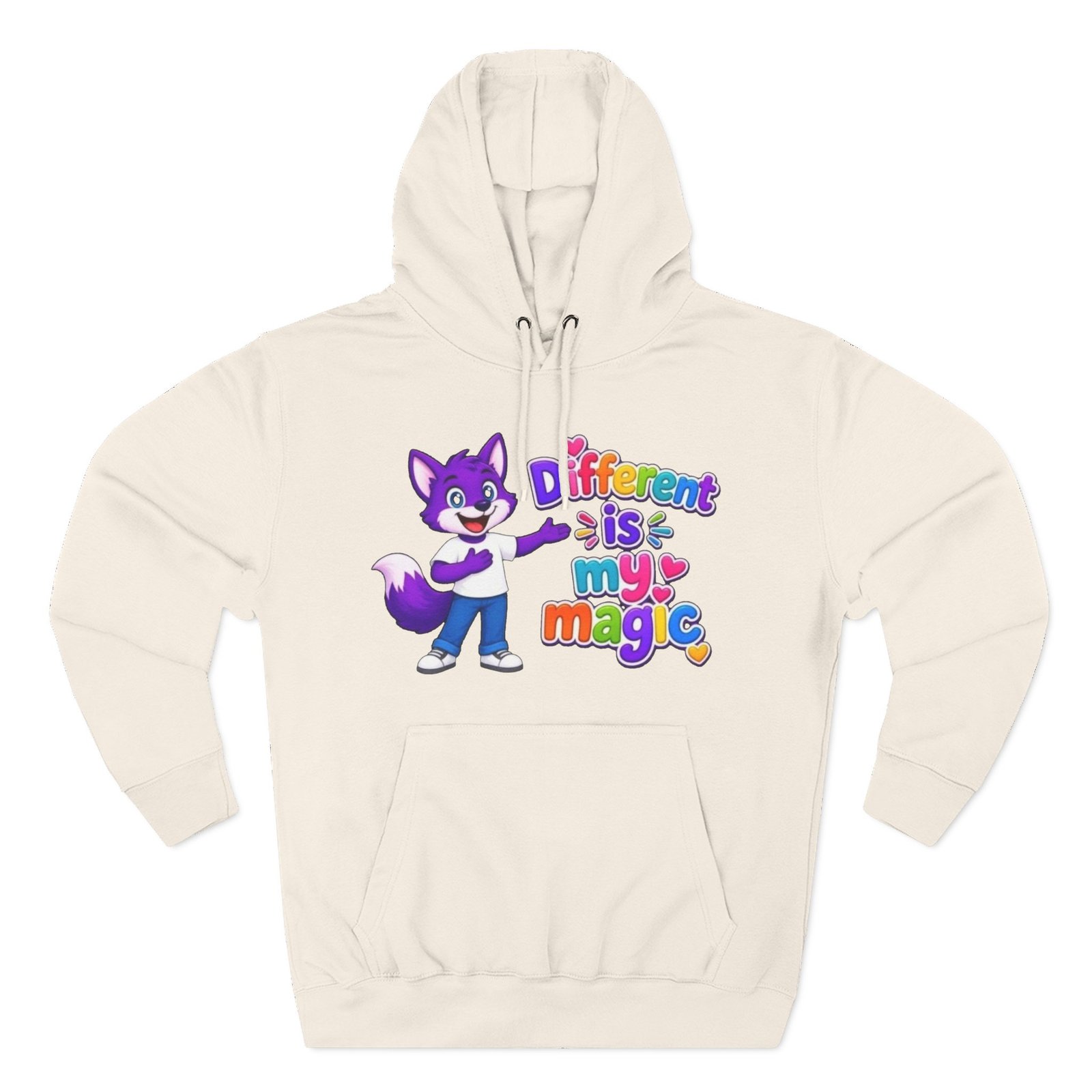 Three-Panel Fleece Hoodie __ ' Different is My Magic ' - Image 17