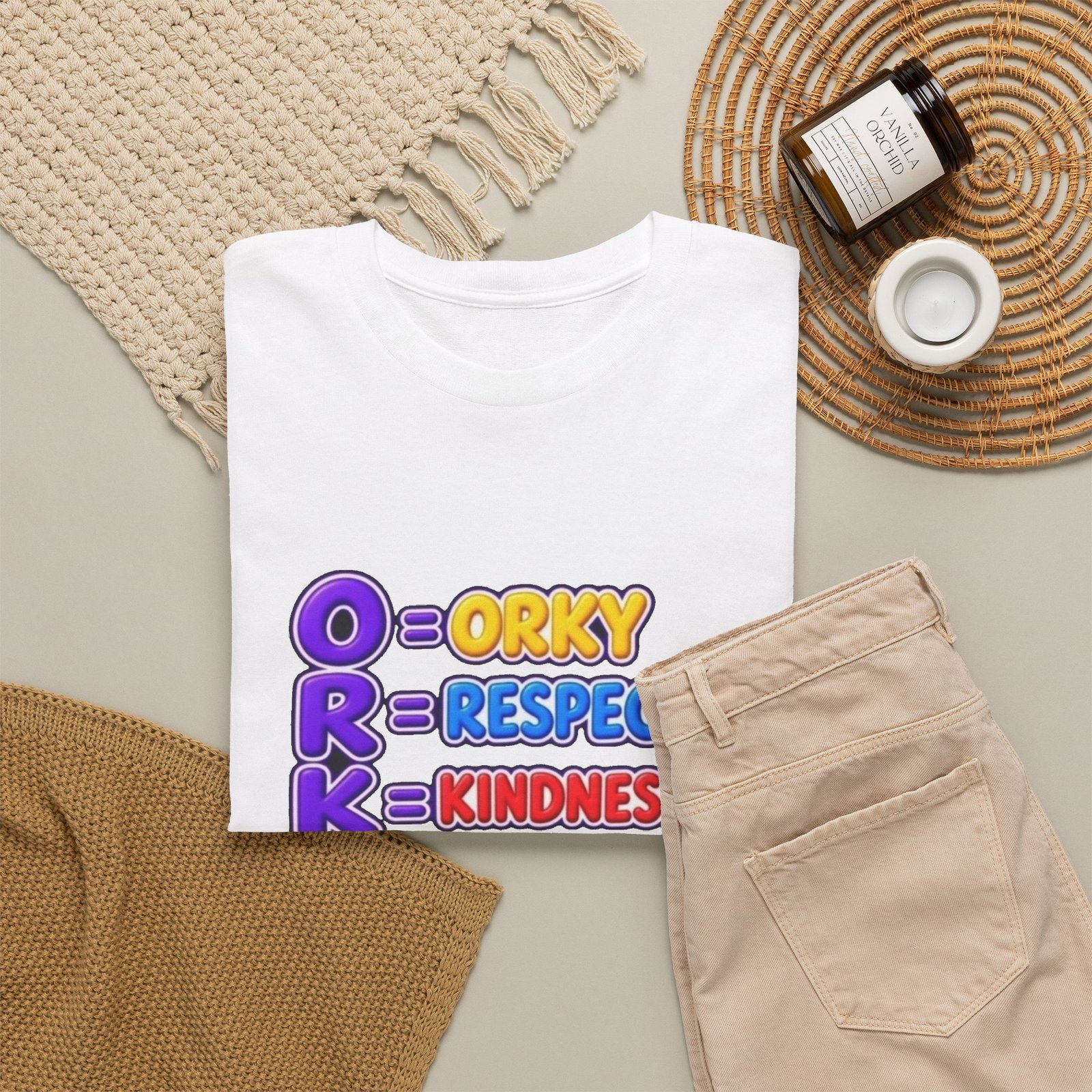 Unisex Heavy Cotton Tee – 'O R K Y' Respect & Kindness Yay - Image 3