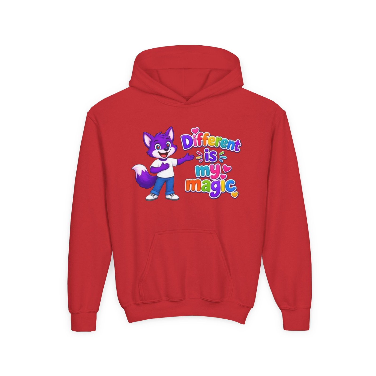 Youth Heavy Blend Hooded Sweatshirt — "Different is My Magic" - Image 61