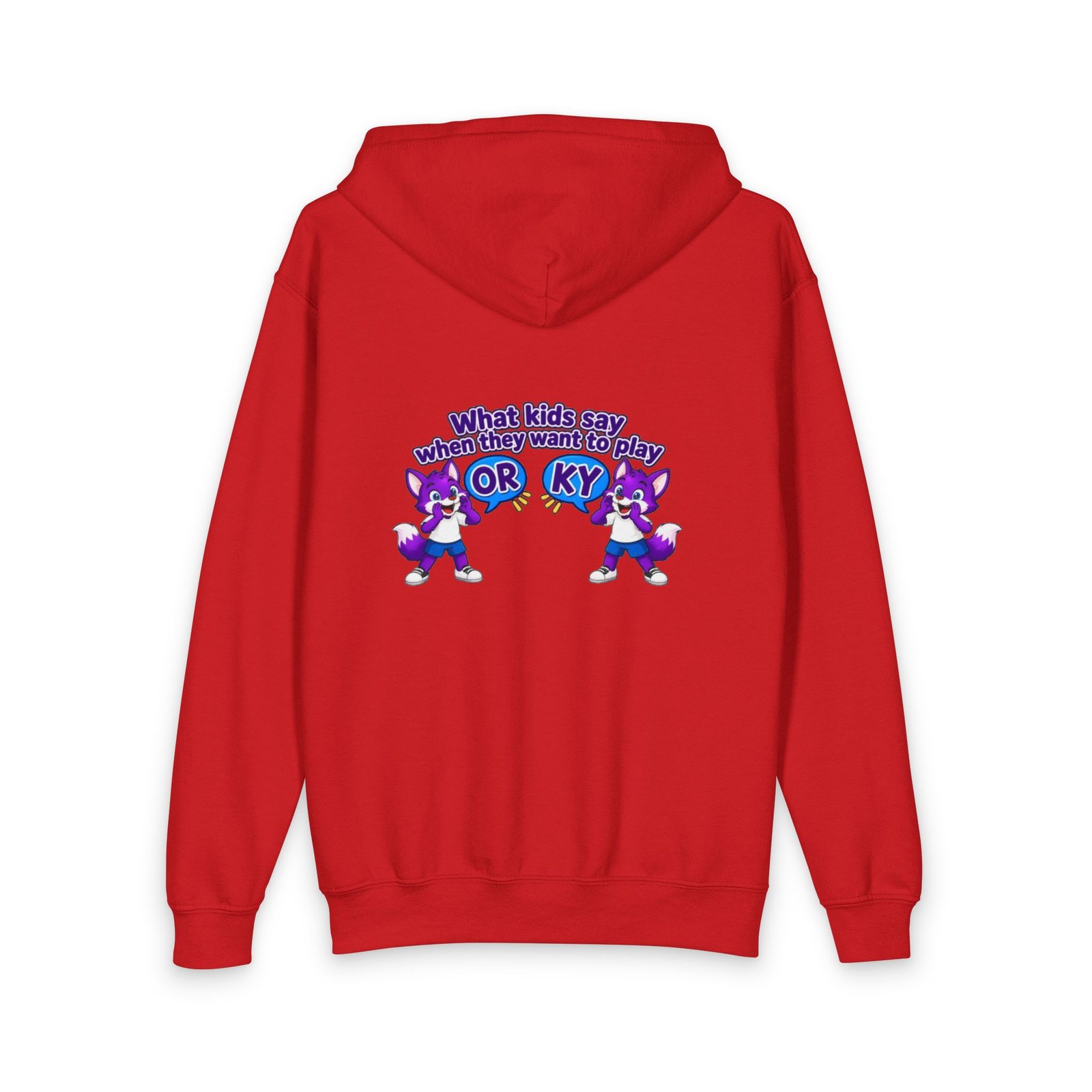 Youth Heavy Blend Zipped Hoodie__ What orky say the purple fox - Image 11
