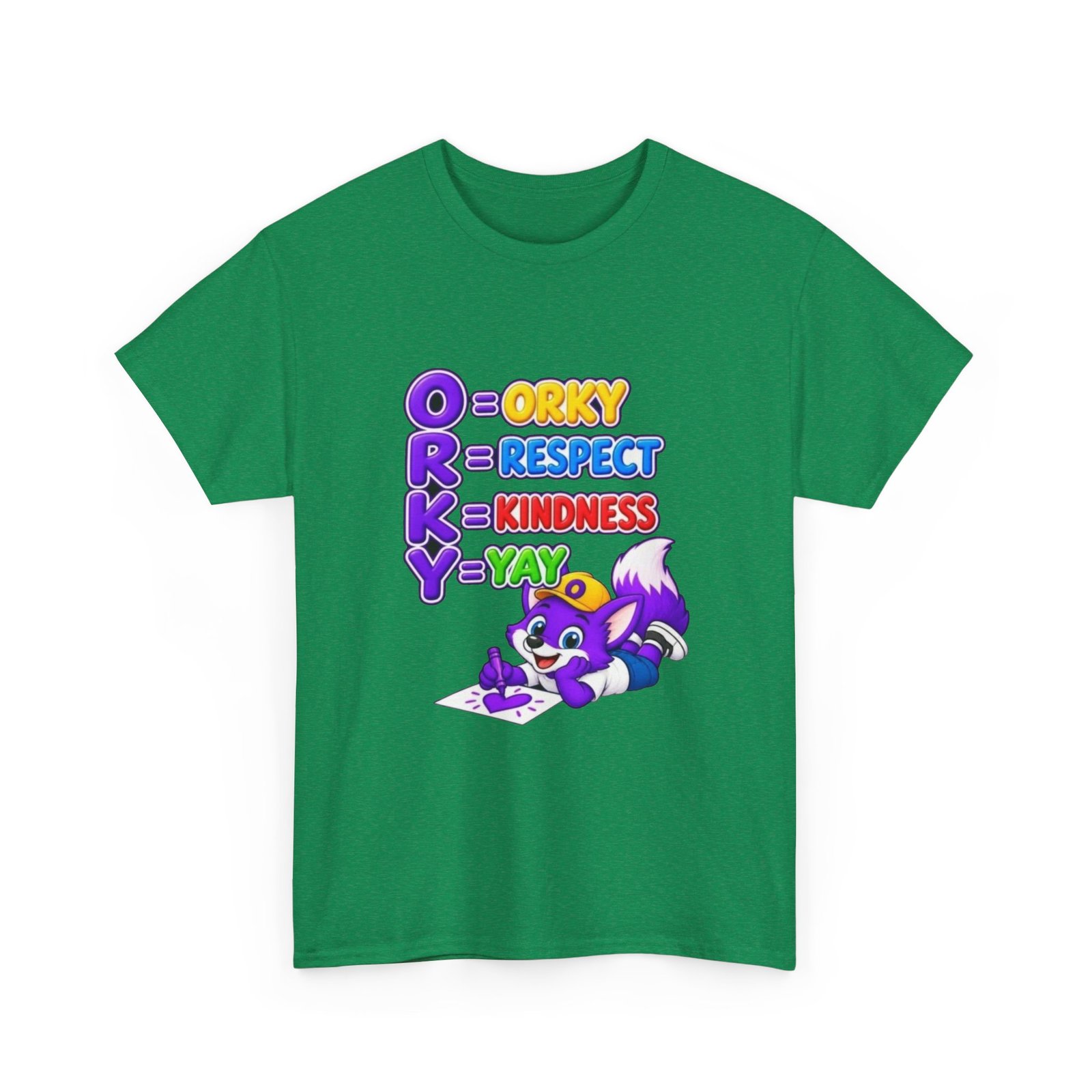 Unisex Heavy Cotton Tee – 'O R K Y' Respect & Kindness Yay - Image 13