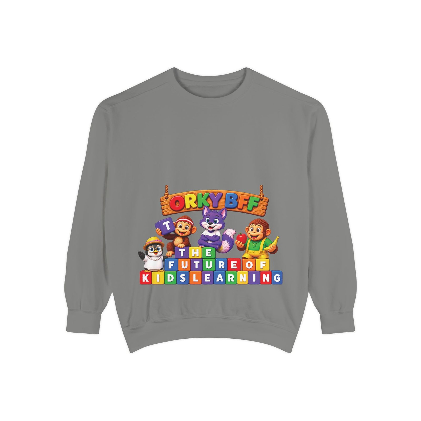 Kids Learning Crewneck Sweatshirt — 'StoryBFF: The Future of Kids Learning' Graphic - Image 25