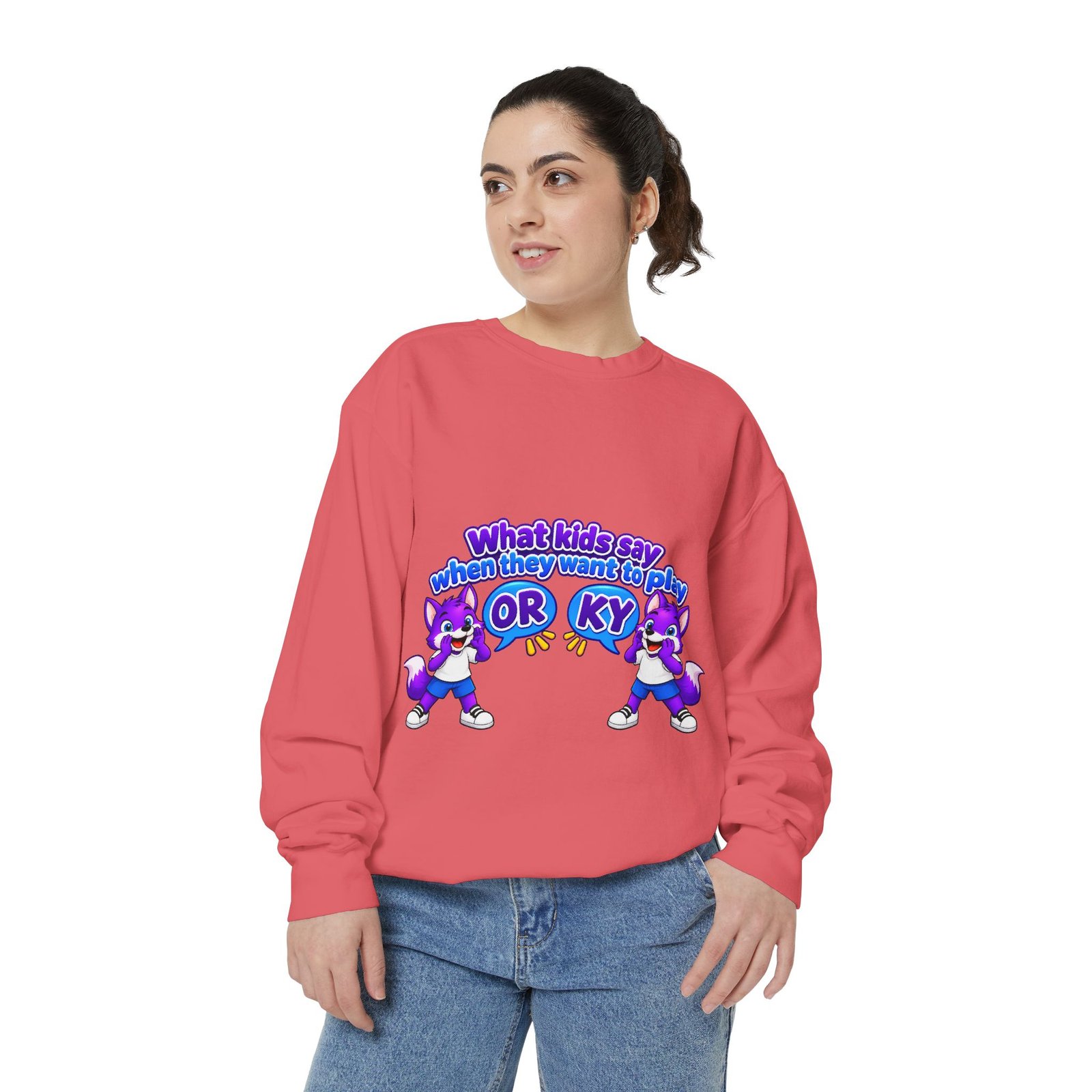 Playful 'What Kids Say When They Want to Play' Sweatshirt - Image 101