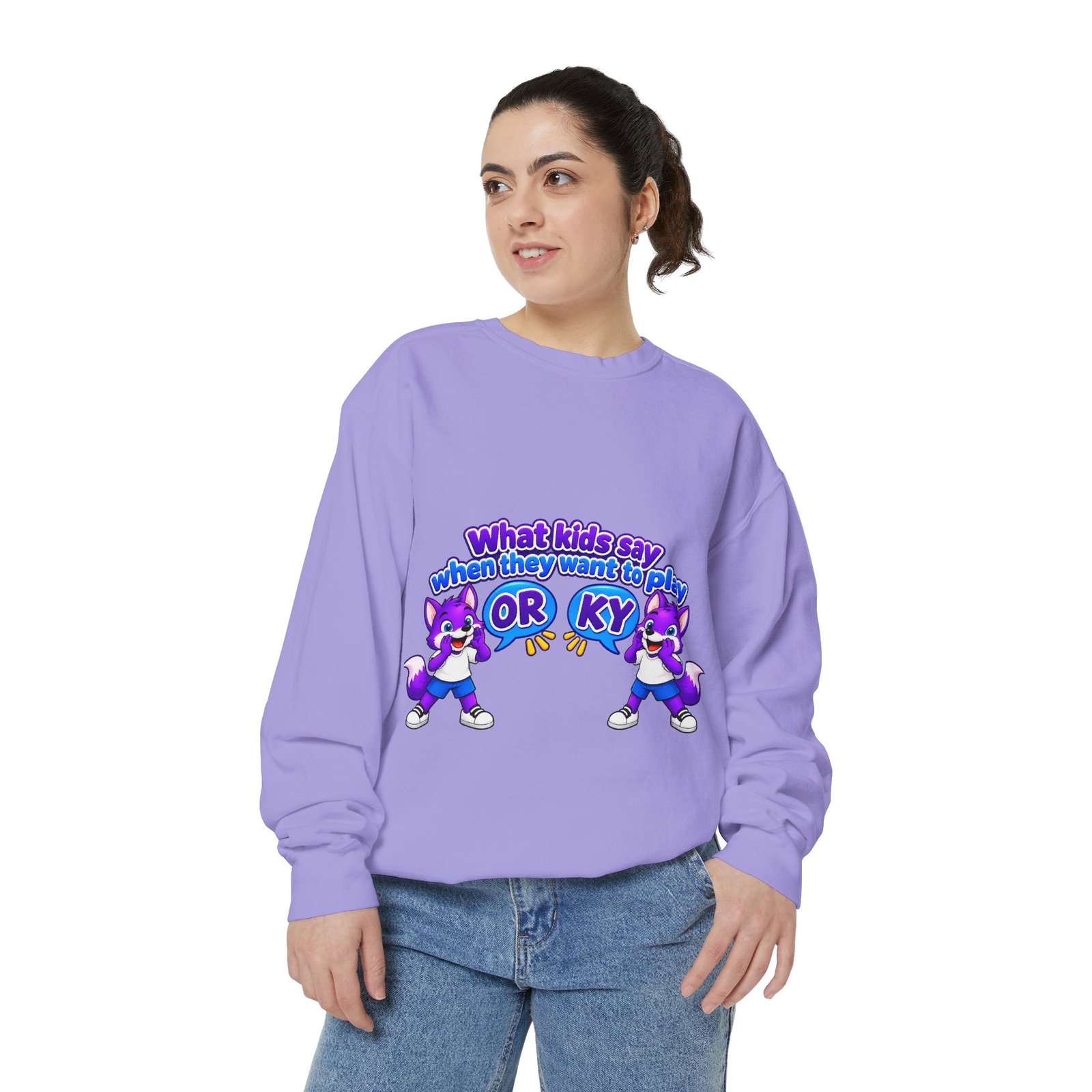 Playful 'What Kids Say When They Want to Play' Sweatshirt - Image 89