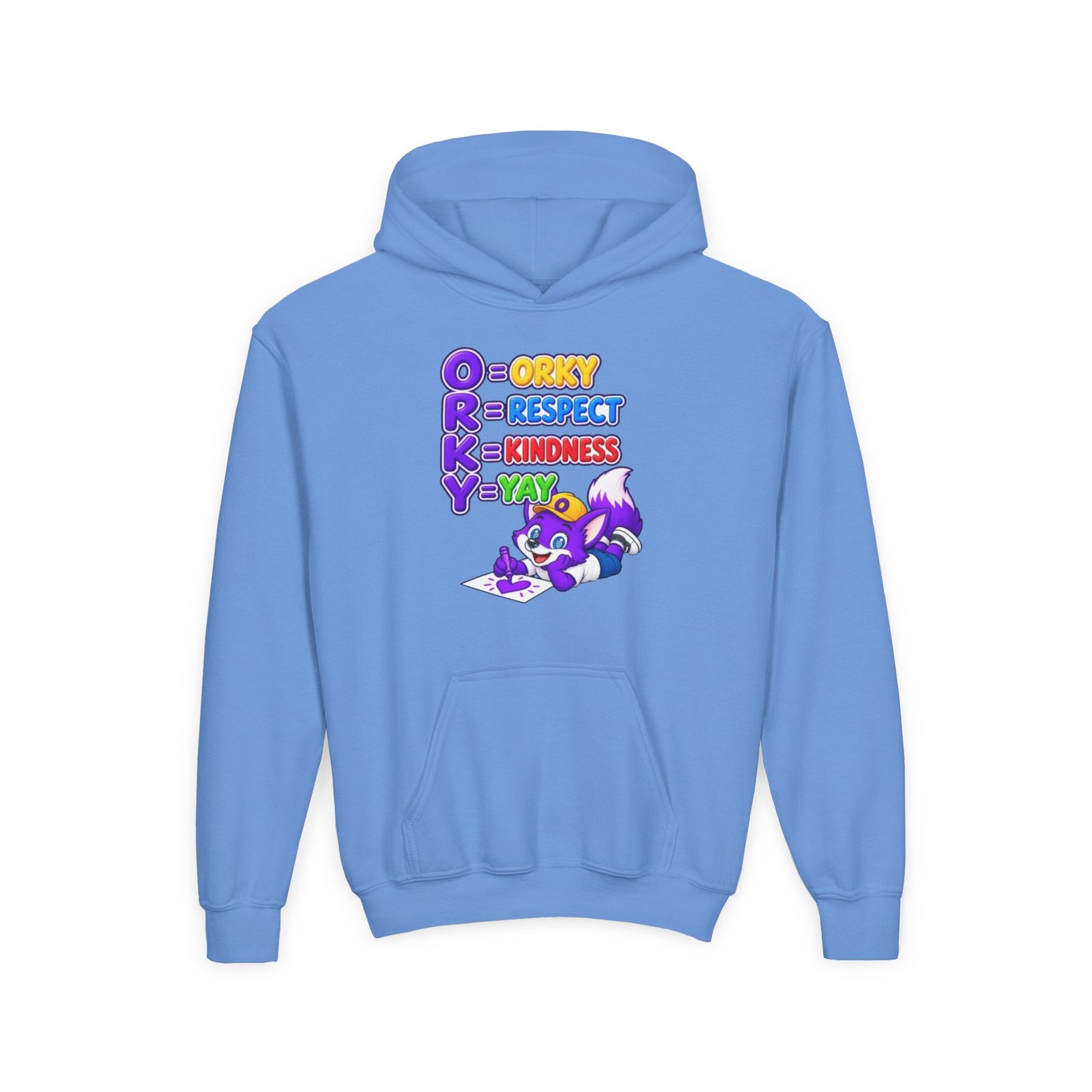 Youth Heavy Blend Hooded Sweatshirt — O.R.K.Y. Respect, Kindness, Yay - Image 37