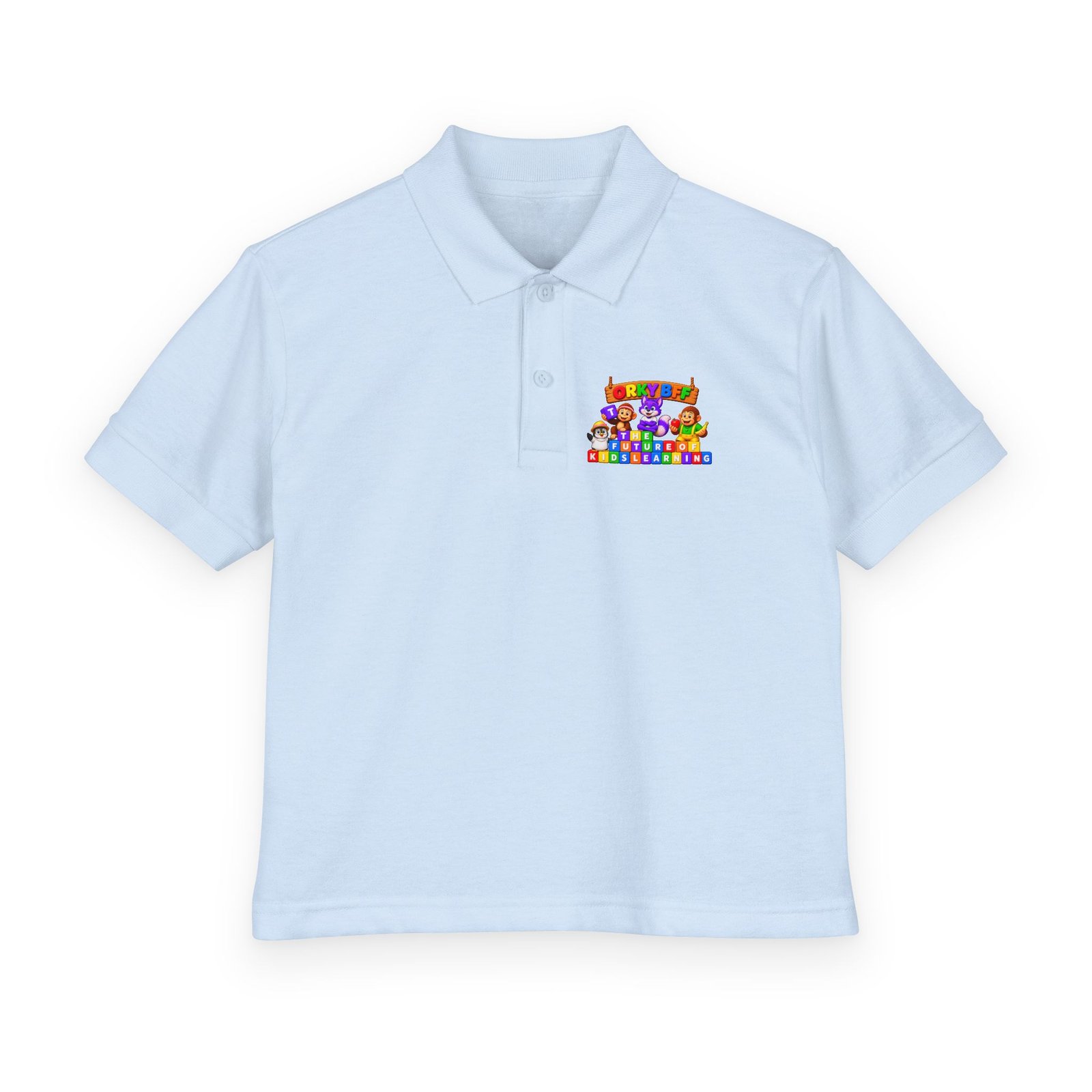 DryBlend® Youth Jersey Polo — Orky BFF kids learning - Image 25