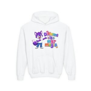 Youth Heavy Blend Hooded Sweatshirt  — "Different is My Magic"