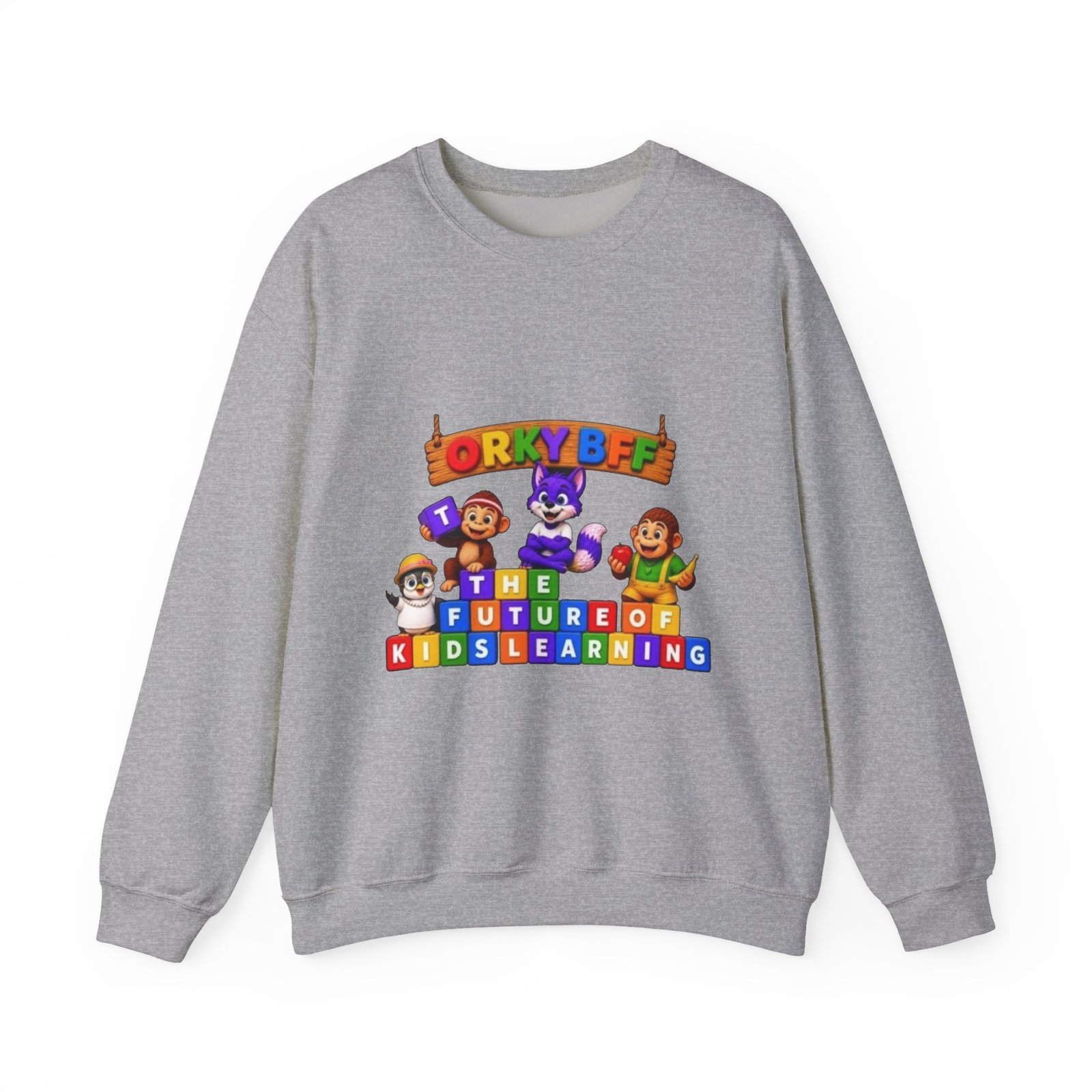 Unisex Heavy Blend™ Crewneck Sweatshirt - 'Orky Bff The Future of Kids Learning' - Image 21