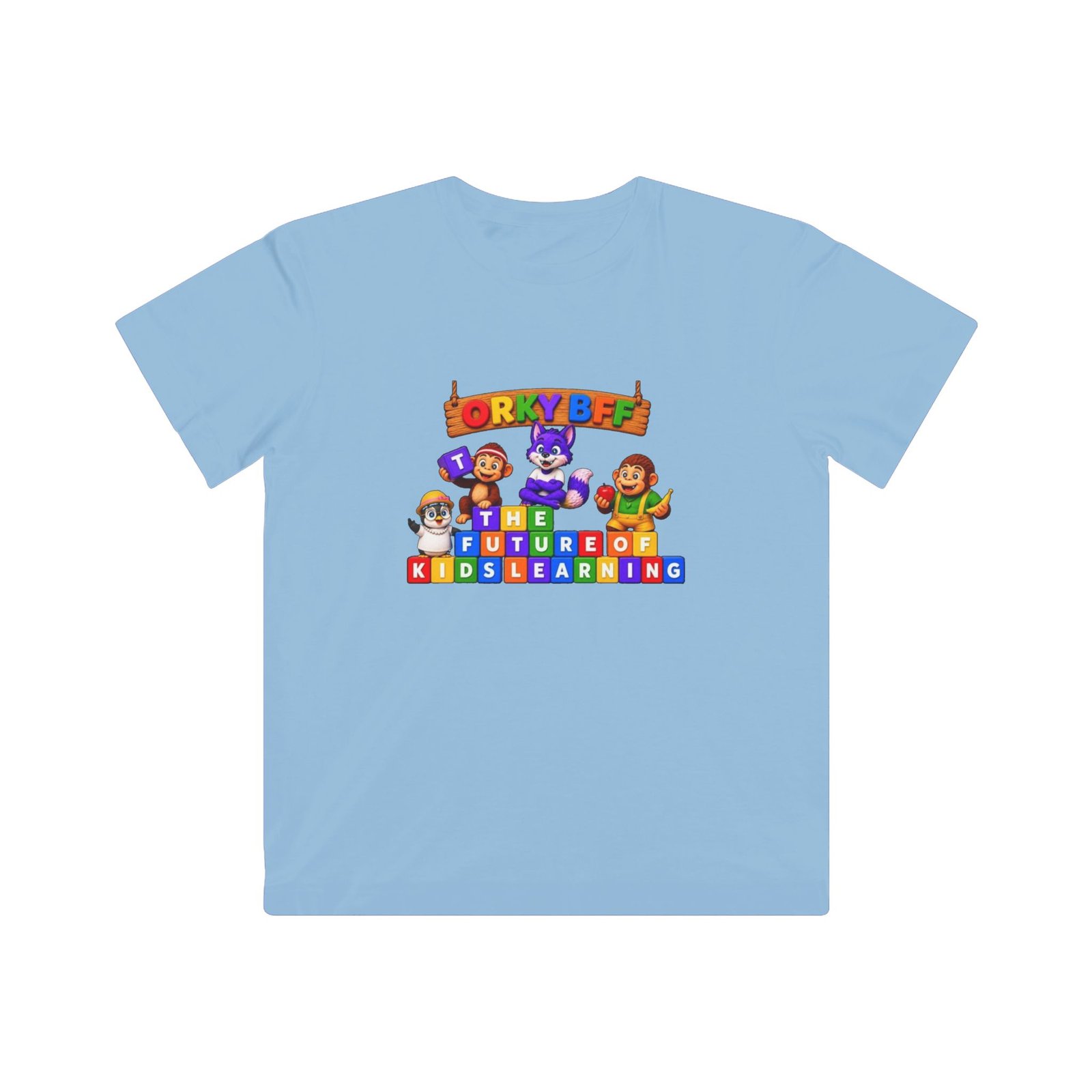 Kids Fine Jersey Tee— 'The Future of Kids Learning' Colorful Educational Block Design - Image 19