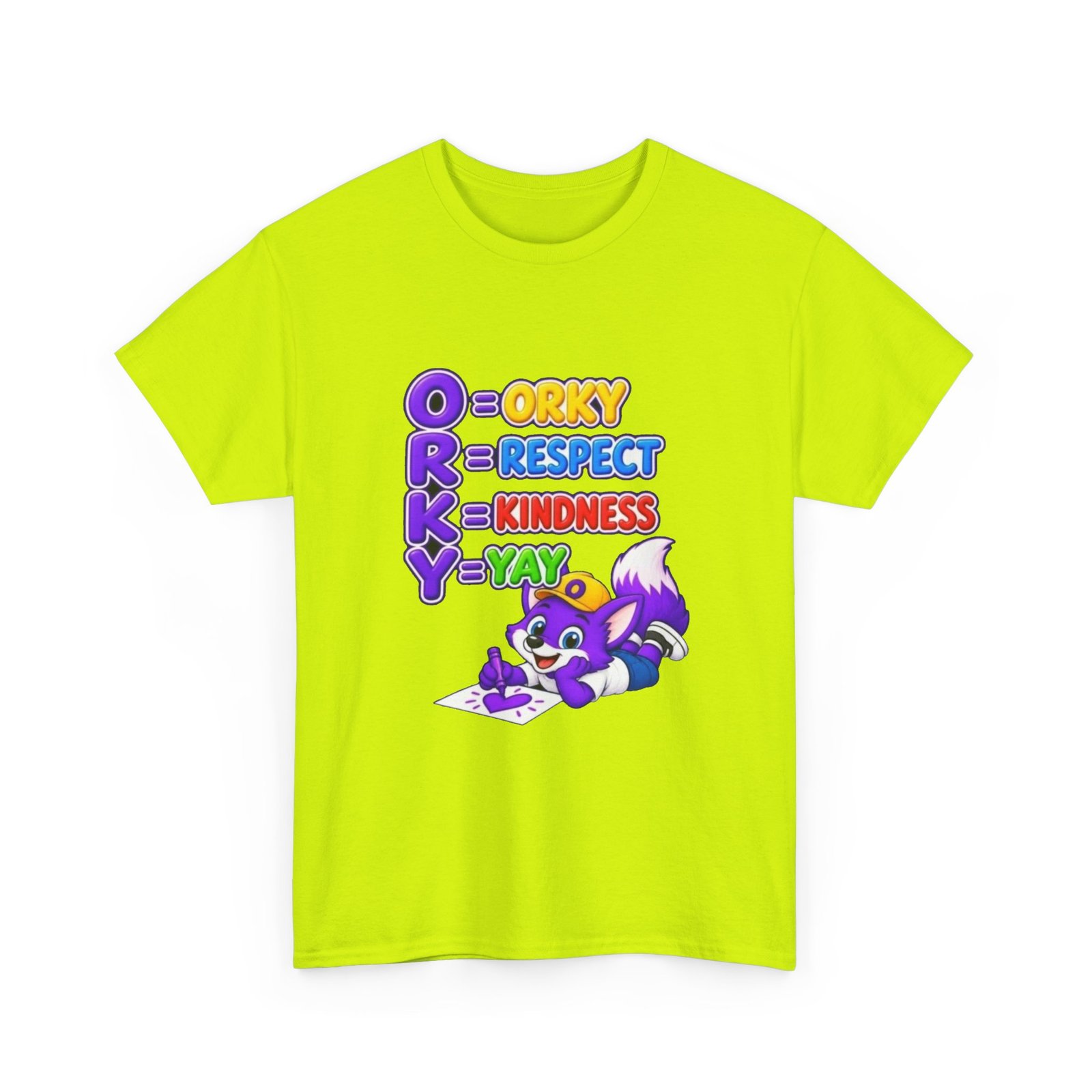 Unisex Heavy Cotton Tee – 'O R K Y' Respect & Kindness Yay - Image 9
