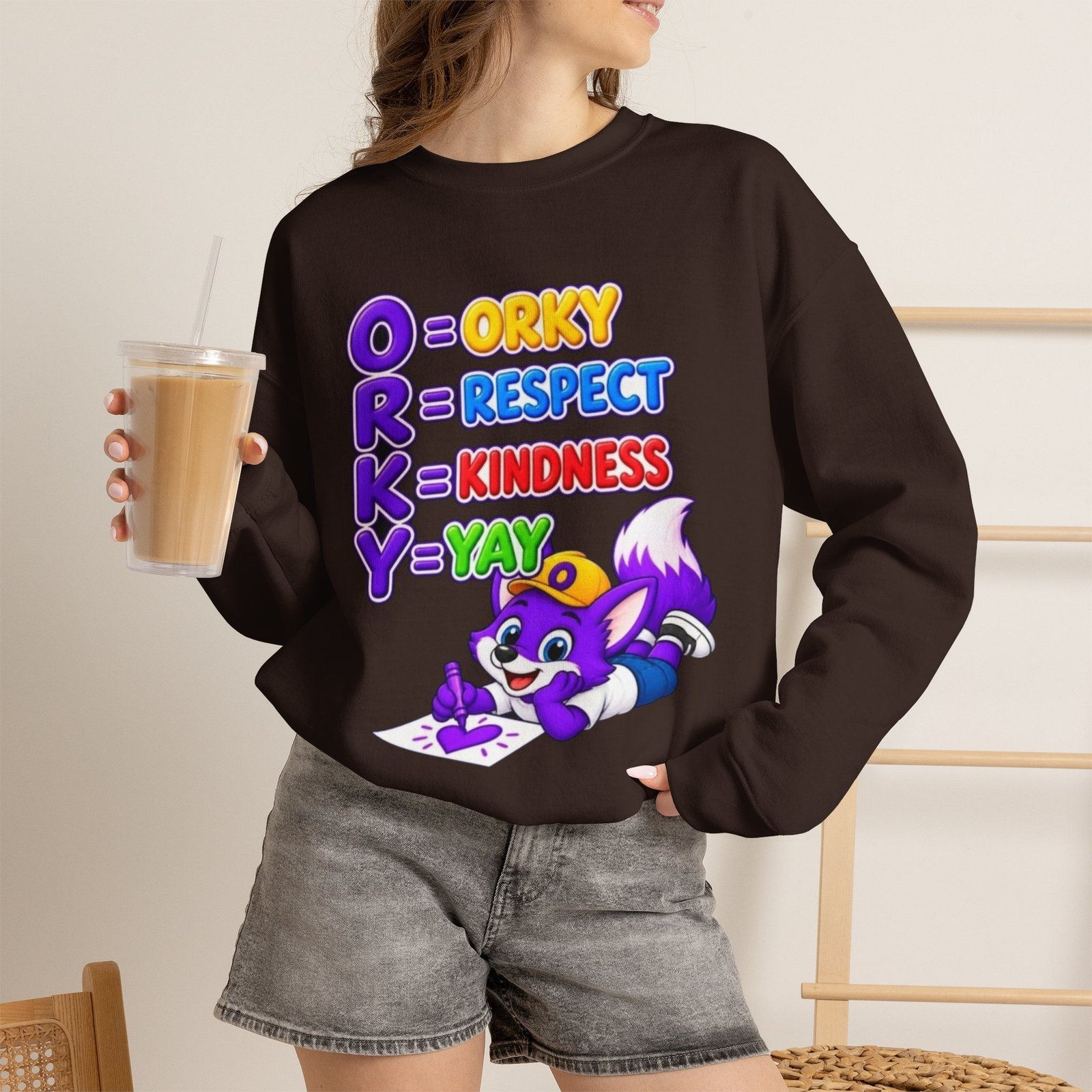 Unisex Heavy Blend™ Crewneck Sweatshirt — 'O = Orky, R = Respect, K = Kindness, Y = Yay' - Image 40