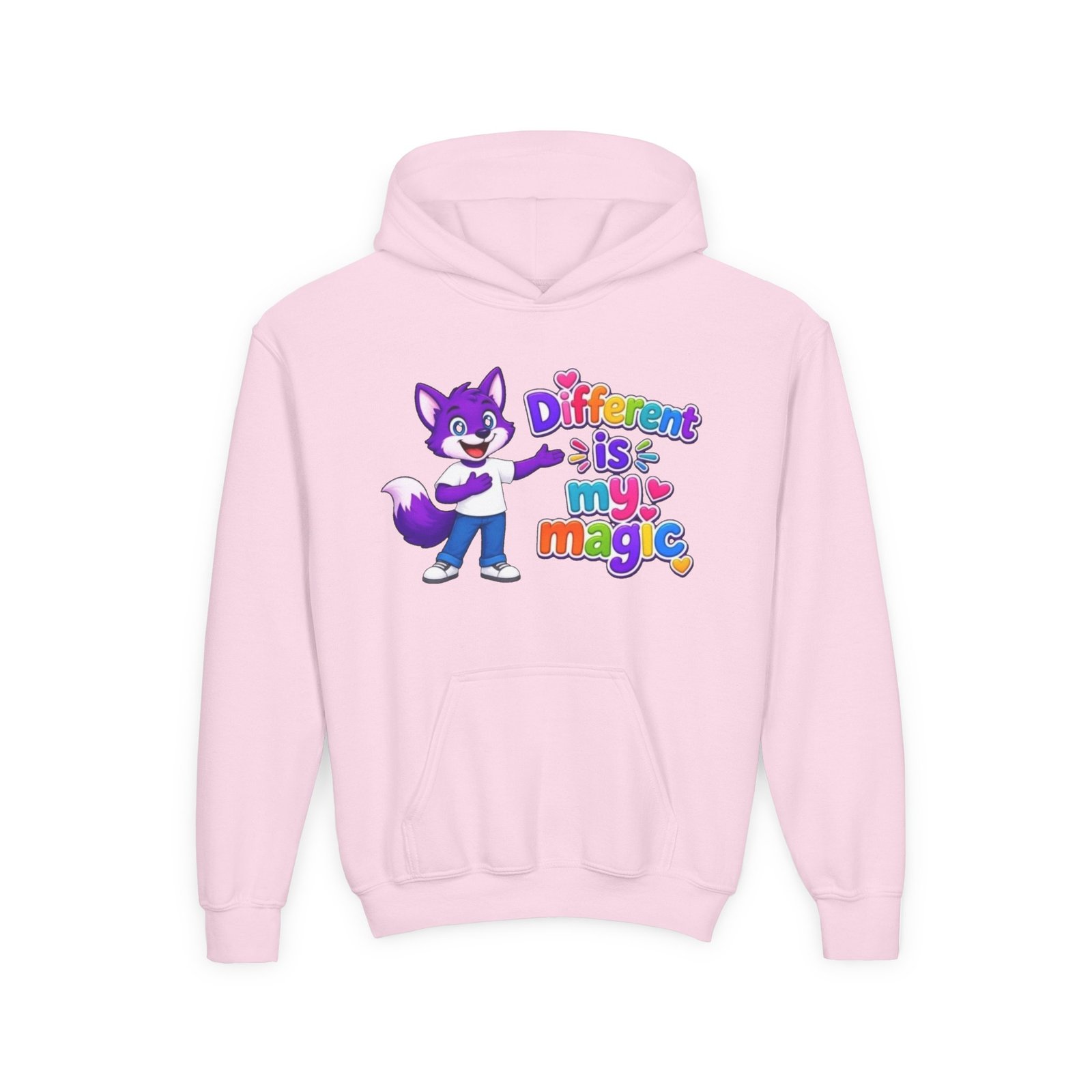 Youth Heavy Blend Hooded Sweatshirt — "Different is My Magic" - Image 53