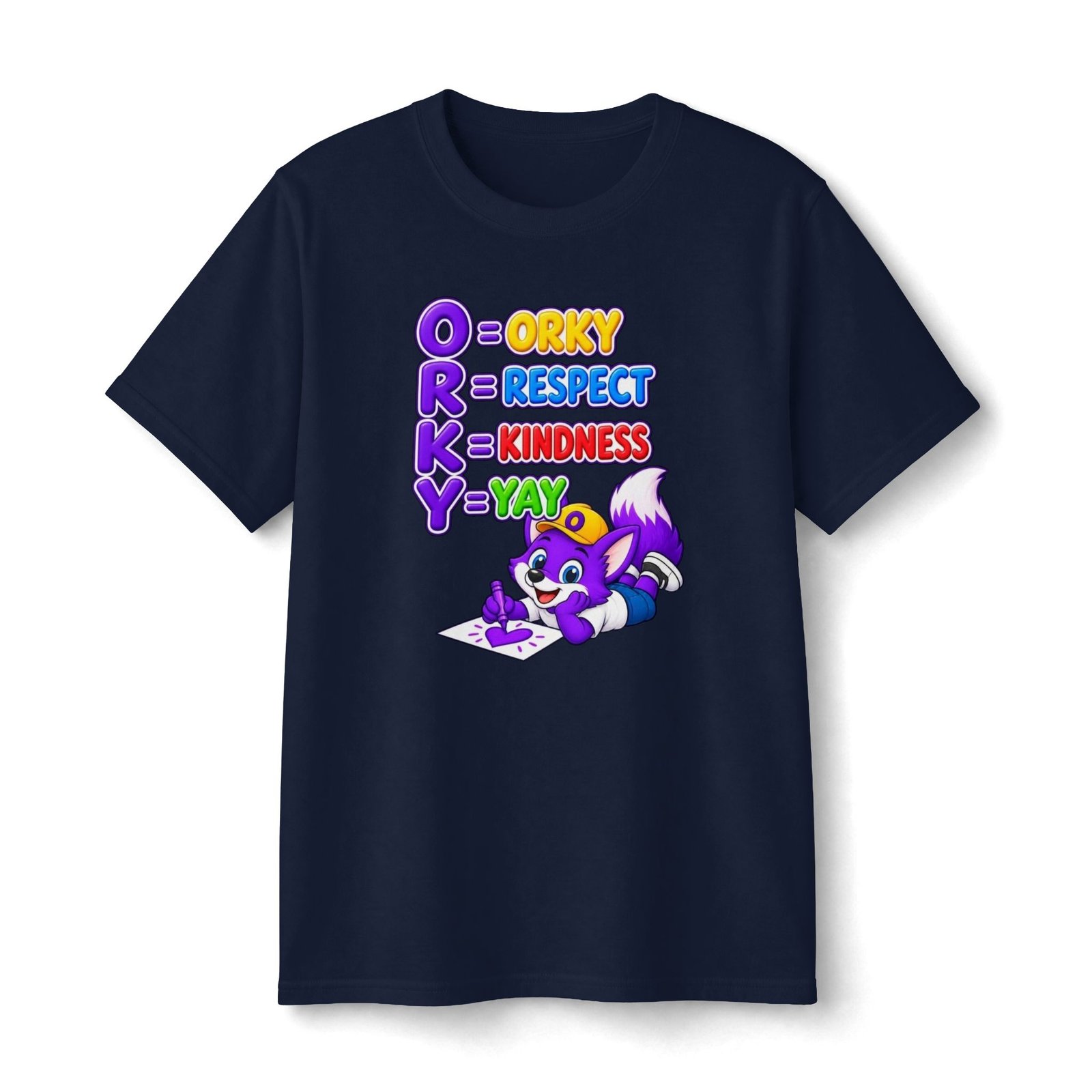 Youth Light Cotton Tee — "ORKY: O = Orky, R = Respect, K = Kindness, Y = Yay" - Image 9
