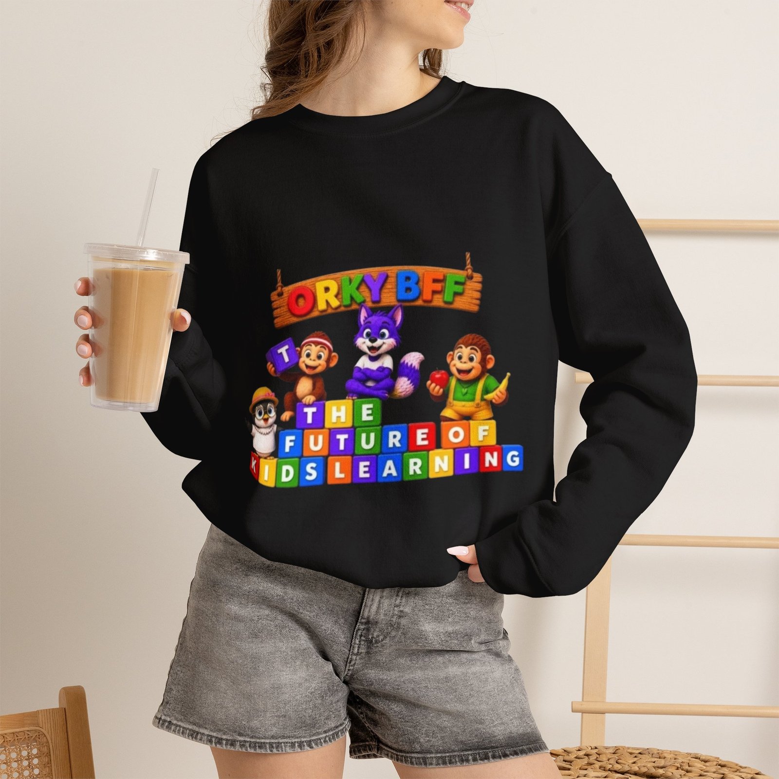 Unisex Heavy Blend™ Crewneck Sweatshirt - 'Orky Bff The Future of Kids Learning' - Image 20