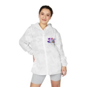 Unisex Full-Zip Windbreaker Jacket __ Different is my magic purple fox