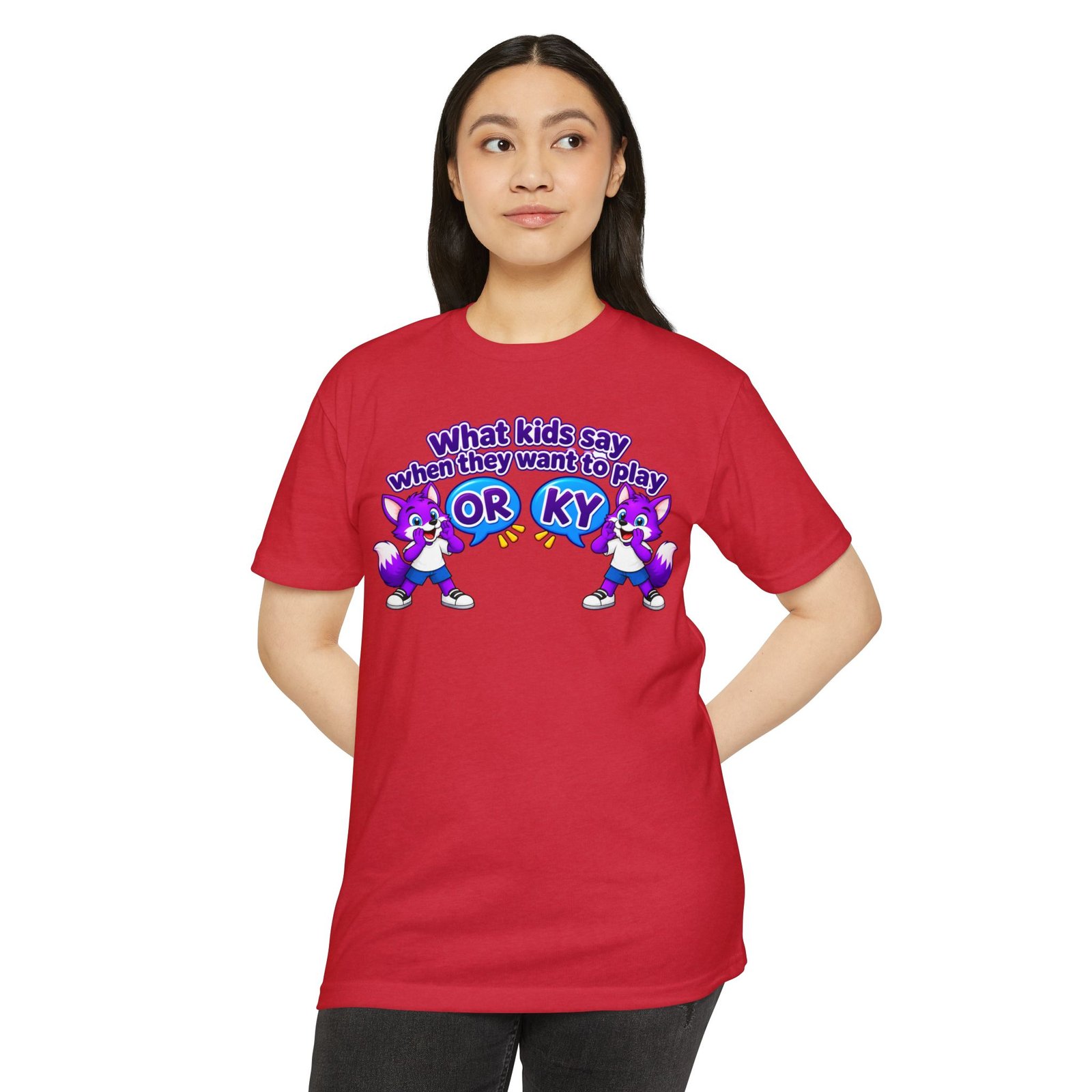 Unisex CVC Jersey T-shirt ___ What Kids Say When They Want to Play "ORKY" T-Shirt - Image 55