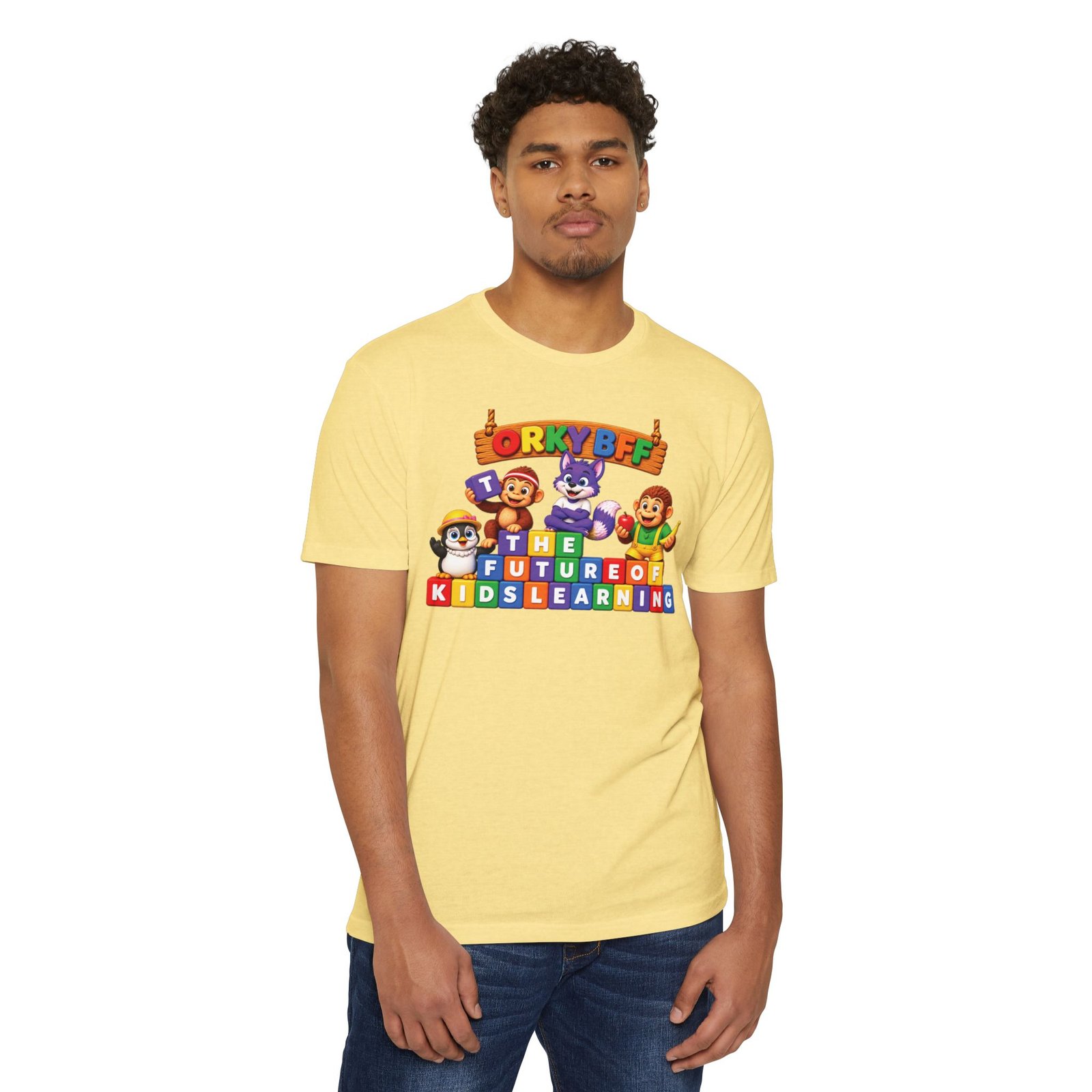Unisex CVC Jersey T-shirt – "ORKYBFF: The Future of Kids Learning" - Image 3