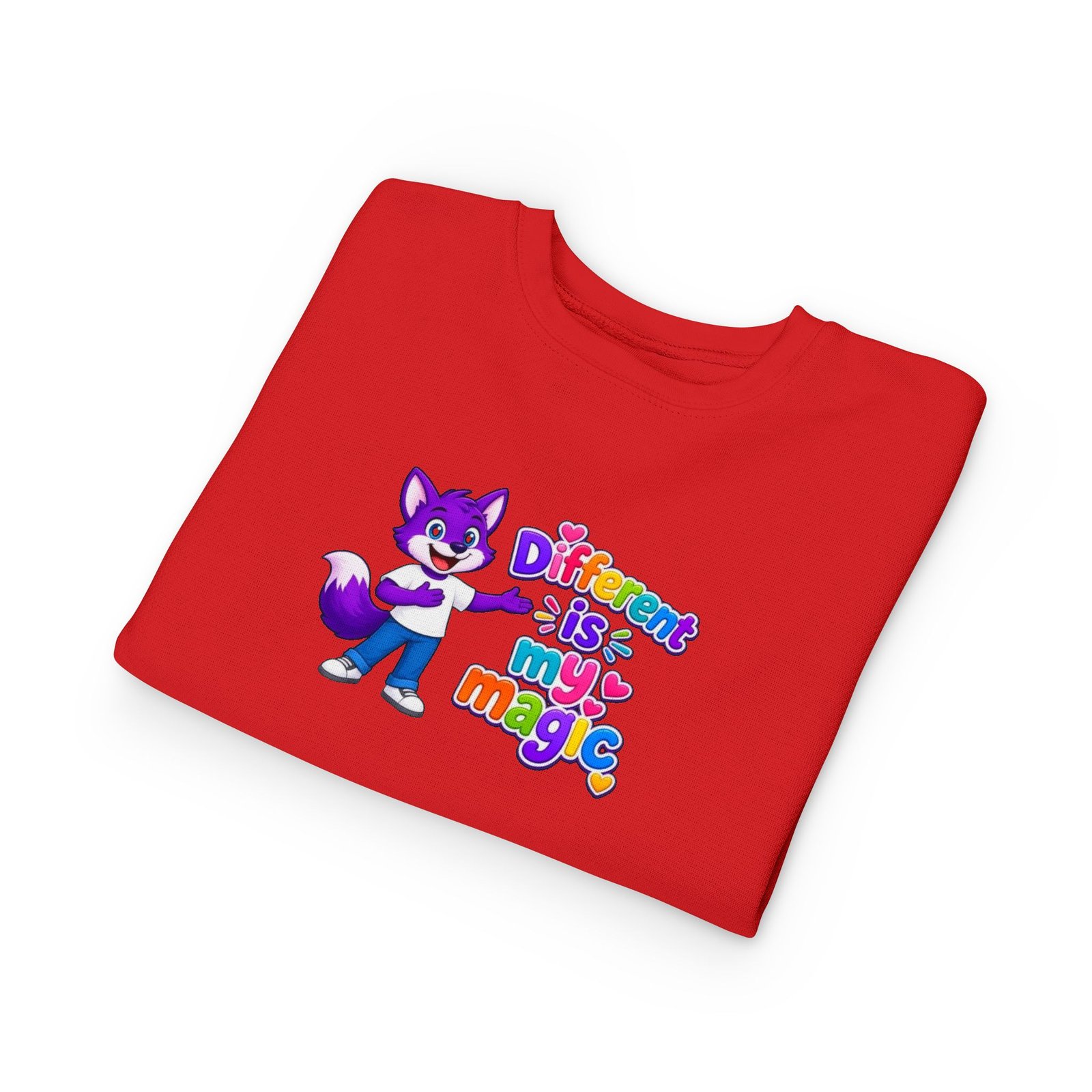 Toddler Sweatshirt — "Different is My Magic" Cute Fox - Image 31