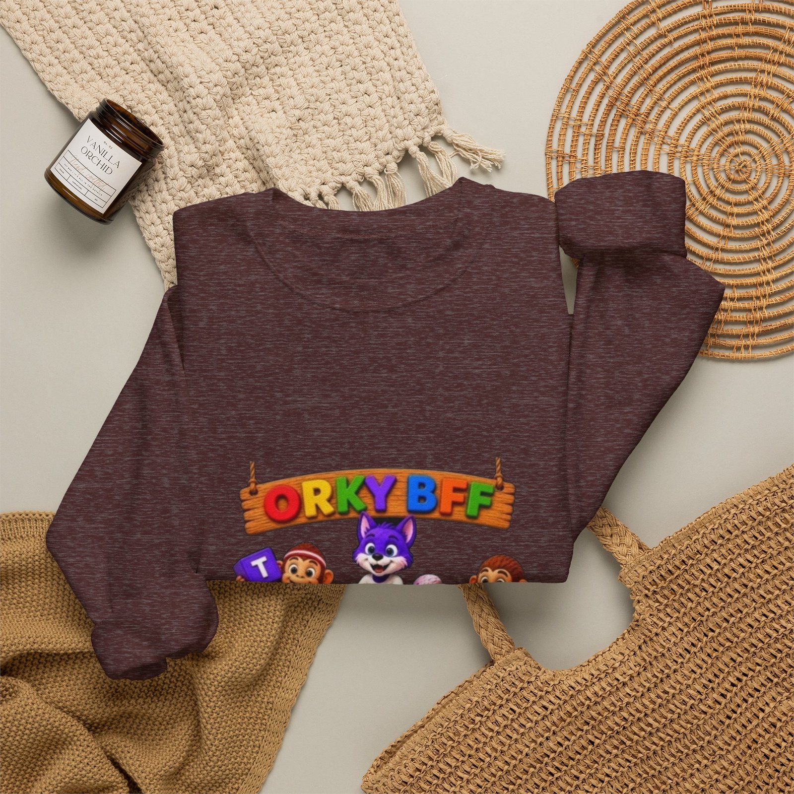Unisex Heavy Blend™ Crewneck Sweatshirt - 'Orky Bff The Future of Kids Learning' - Image 14