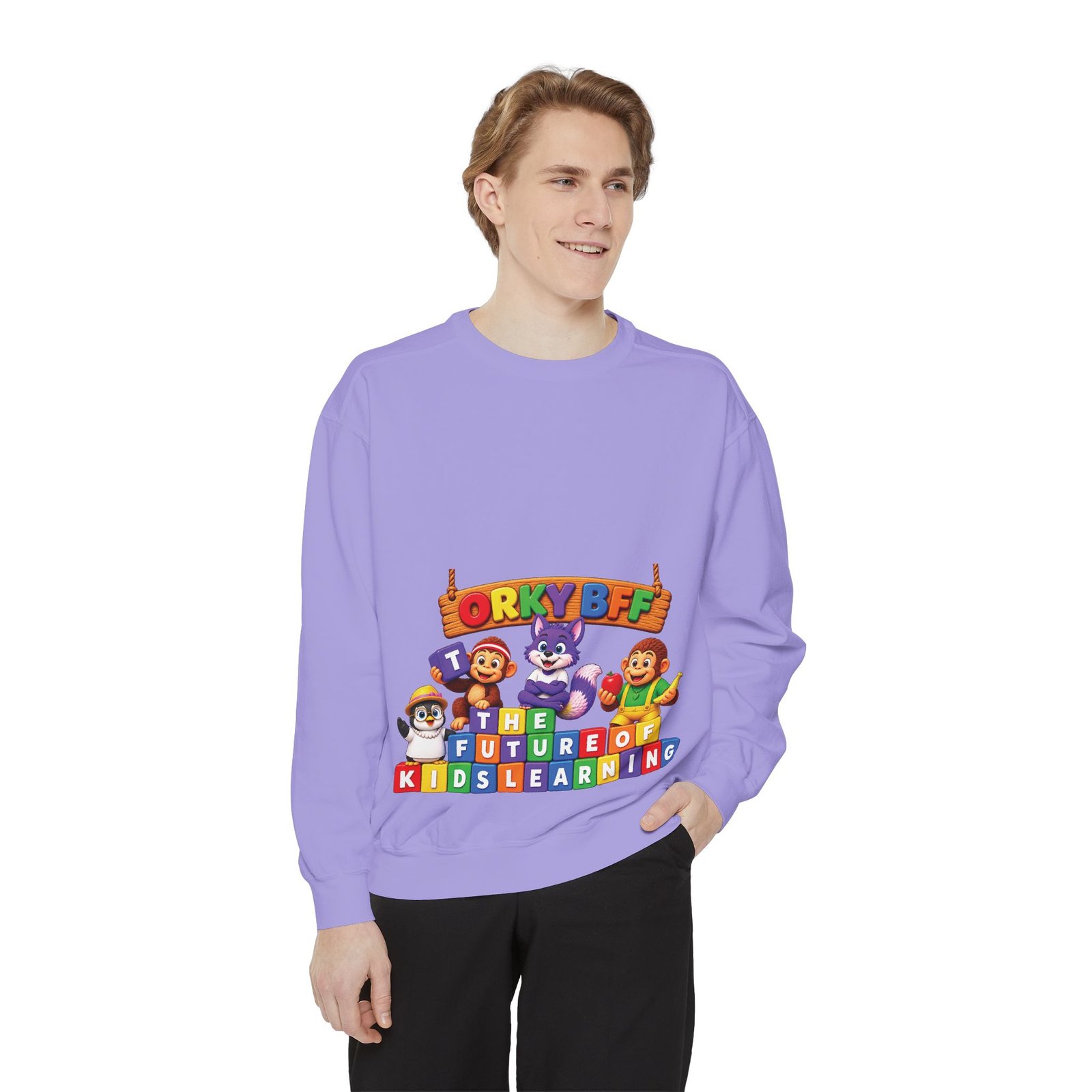 Kids Learning Crewneck Sweatshirt — 'StoryBFF: The Future of Kids Learning' Graphic - Image 87