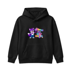Kids Relax Hoodie— "Different is My Magic" Colorful Fox Graphic