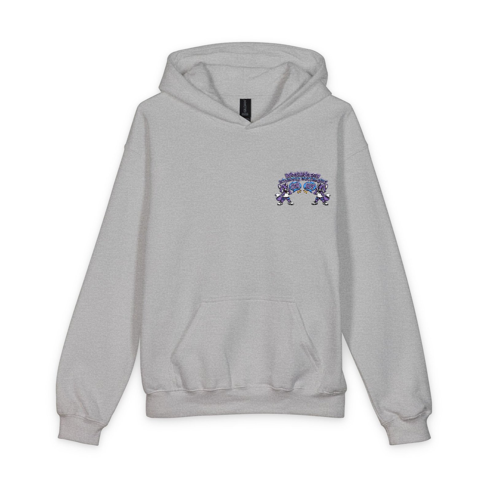 Softstyle Youth Midweight Hooded Sweatshirt— what kids say orky the purple fox - Image 13