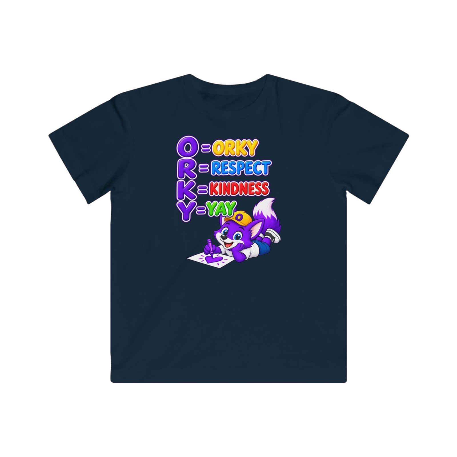 Kids Fine Jersey Tee — "O R K Y: Orky, Respect, Kindness, Yay" - Image 31