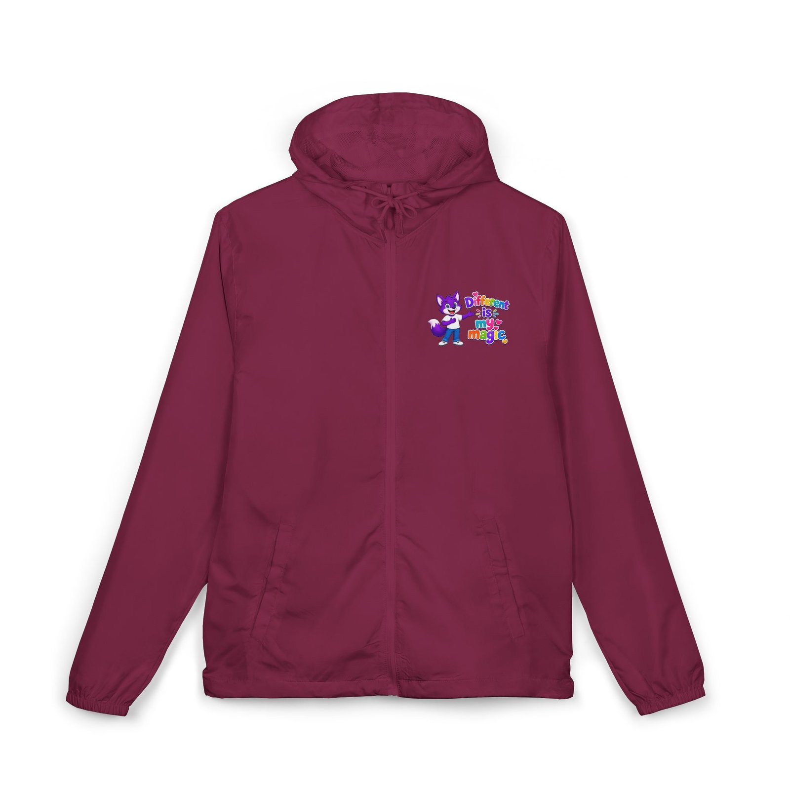 Unisex Full-Zip Windbreaker Jacket __ Different is my magic purple fox - Image 21