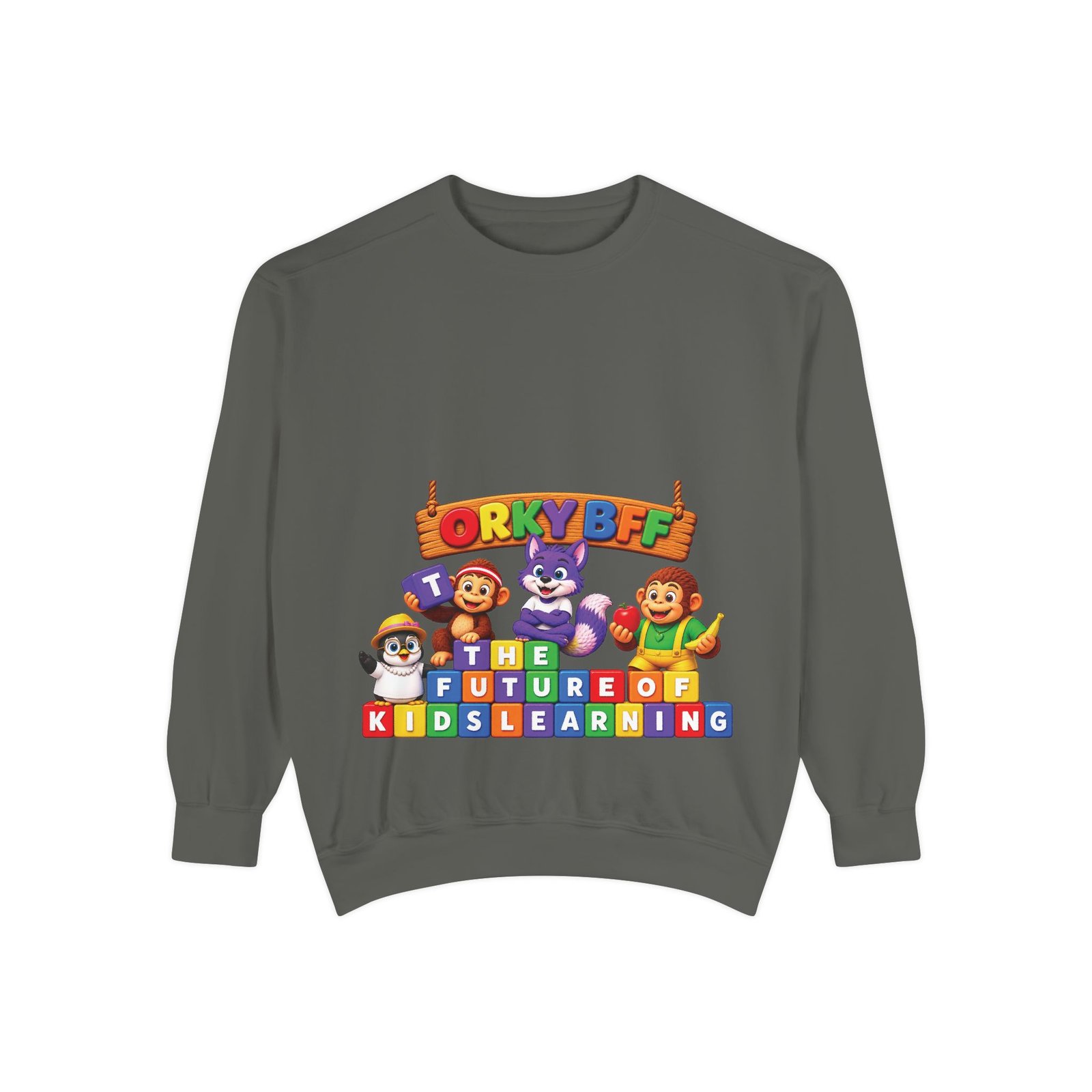 Kids Learning Crewneck Sweatshirt — 'StoryBFF: The Future of Kids Learning' Graphic - Image 19