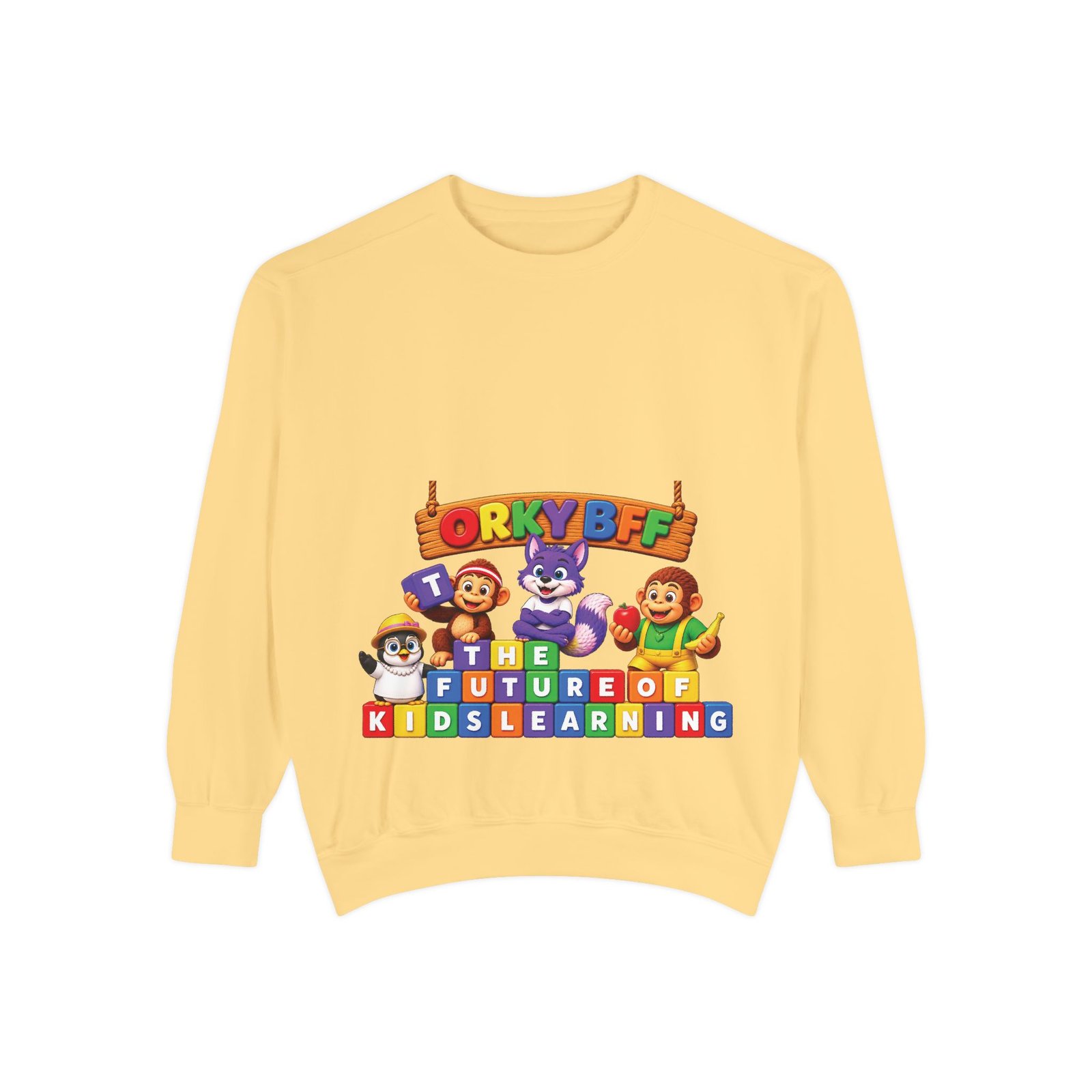 Kids Learning Crewneck Sweatshirt — 'StoryBFF: The Future of Kids Learning' Graphic - Image 13