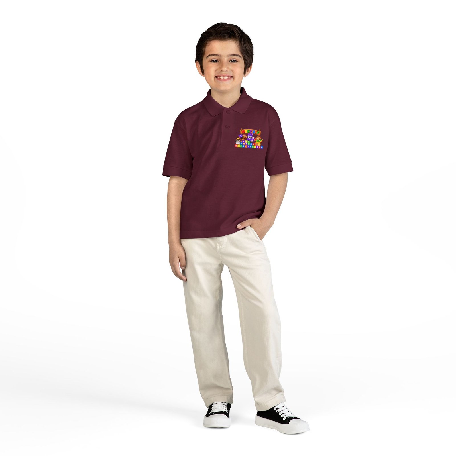 DryBlend® Youth Jersey Polo — Orky BFF kids learning - Image 20