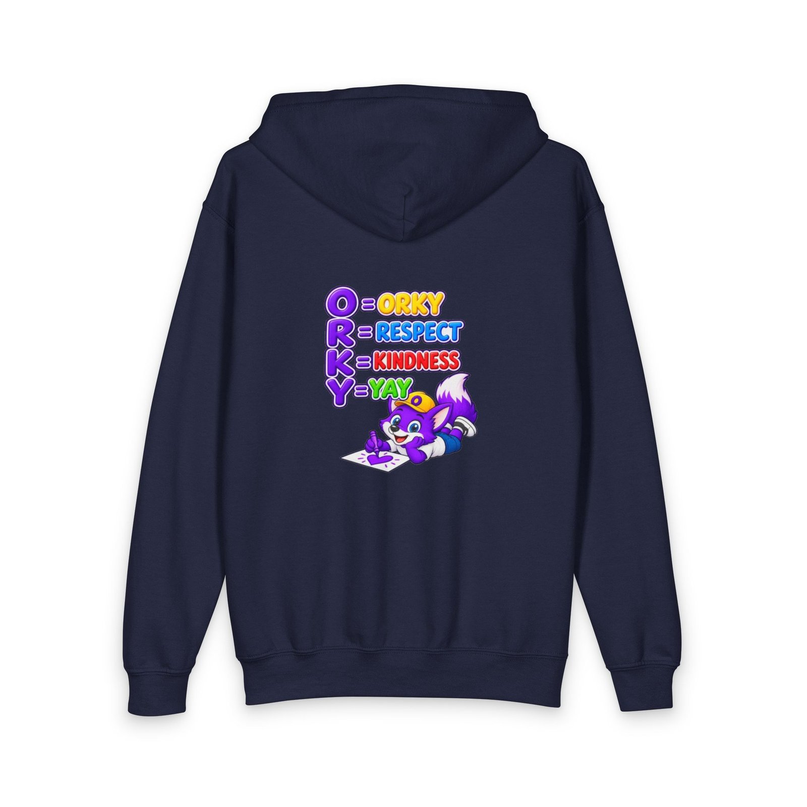 Youth Zipped Hoodie — Colorful Gamer Cat Graphic - Image 8