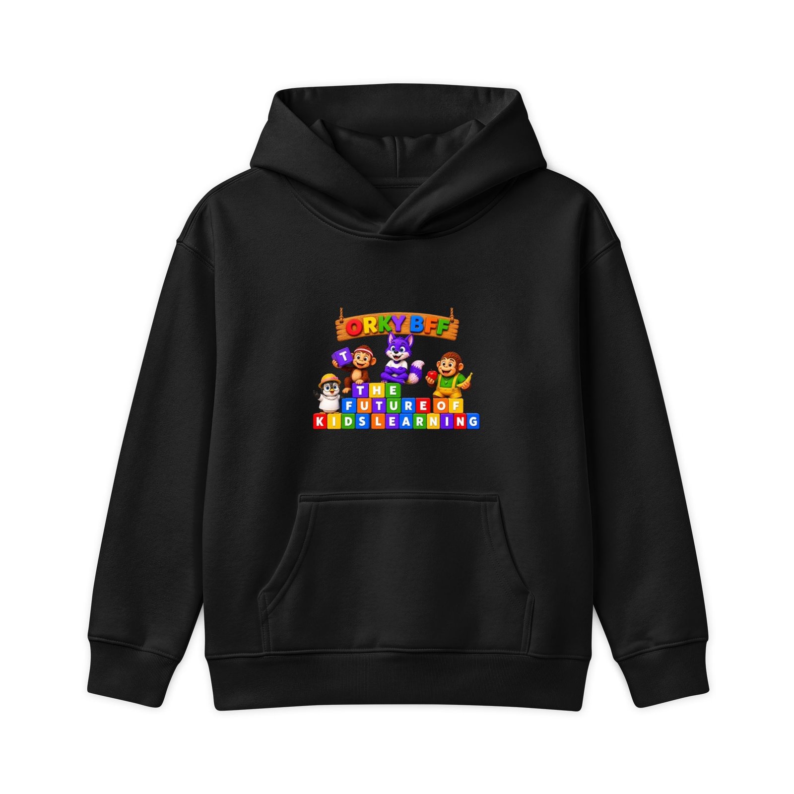 Kids Relax Hoodie – Colorful Playful Cartoon Friends "Relax" Design
