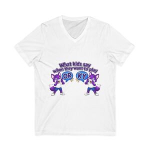 Unisex Jersey Short Sleeve V-Neck Tee — ' What Kids Say '