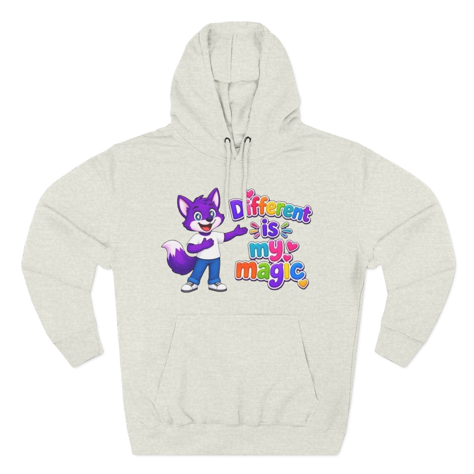 Three-Panel Fleece Hoodie __ ' Different is My Magic ' - Image 25