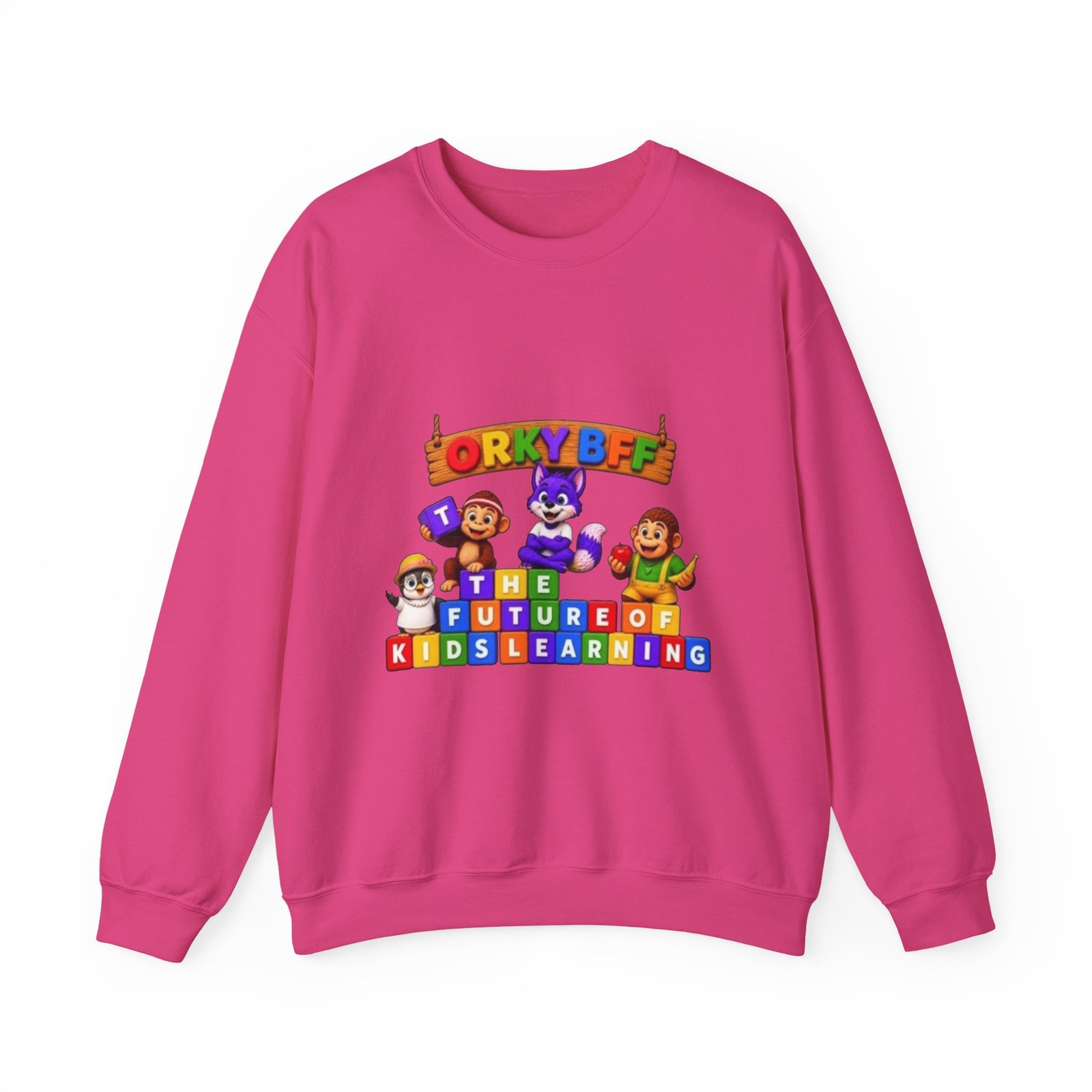 Unisex Heavy Blend™ Crewneck Sweatshirt - 'Orky Bff The Future of Kids Learning' - Image 46