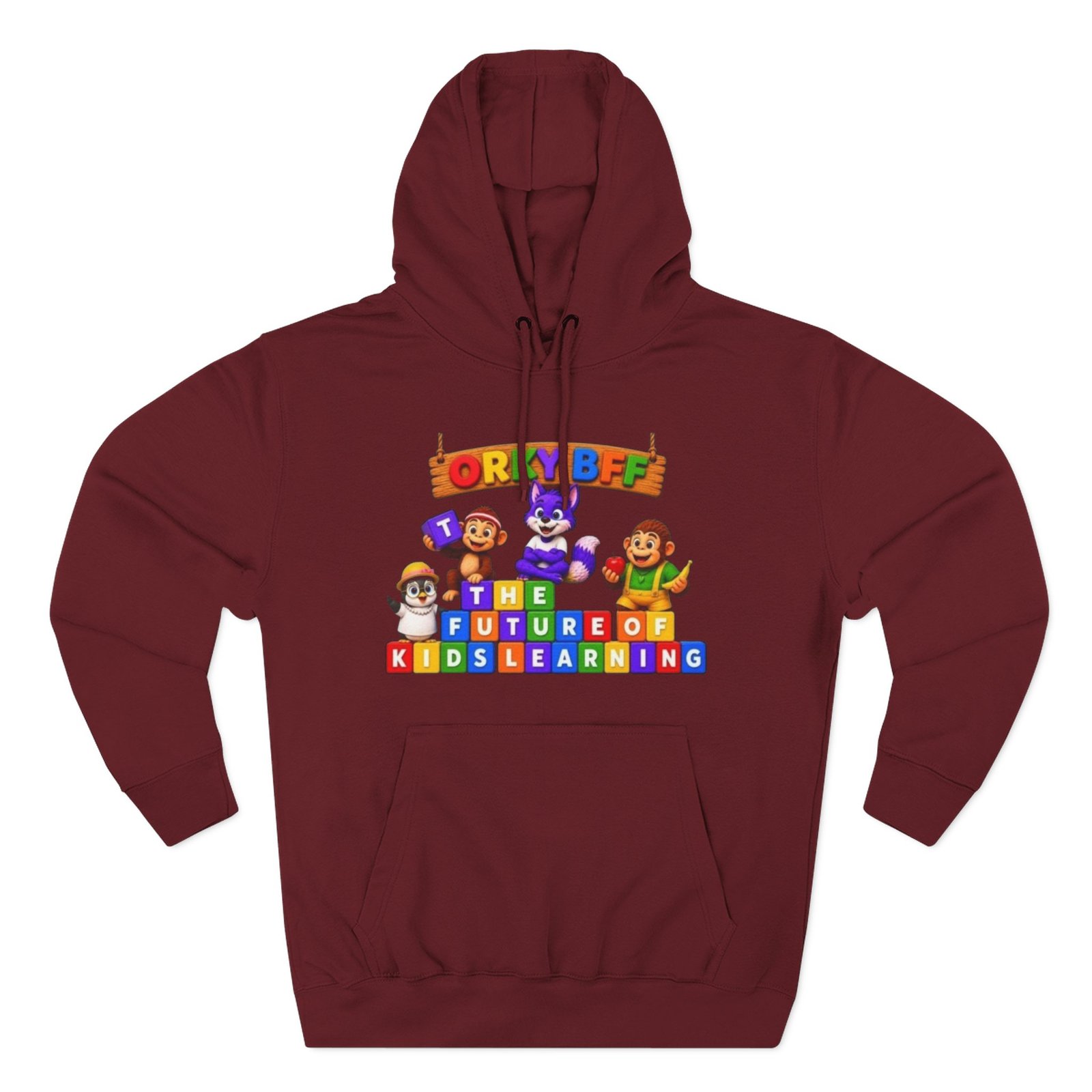 Three-Panel Fleece Hoodie__ 'Orky Bff The Future Of Kids Learning' - Image 57