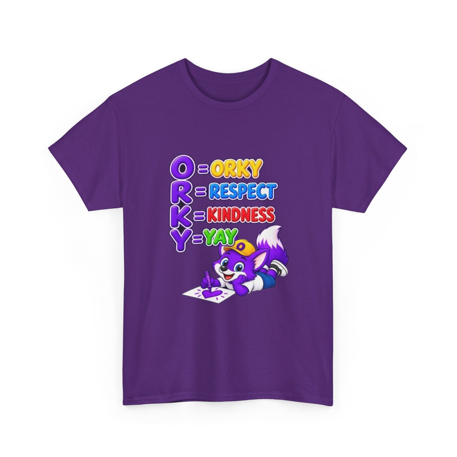 Unisex Heavy Cotton Tee – 'O R K Y' Respect & Kindness Yay - Image 33