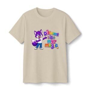 Youth T‑Shirt — "Different Is My Magic" Rainbow Fox Kids Tee