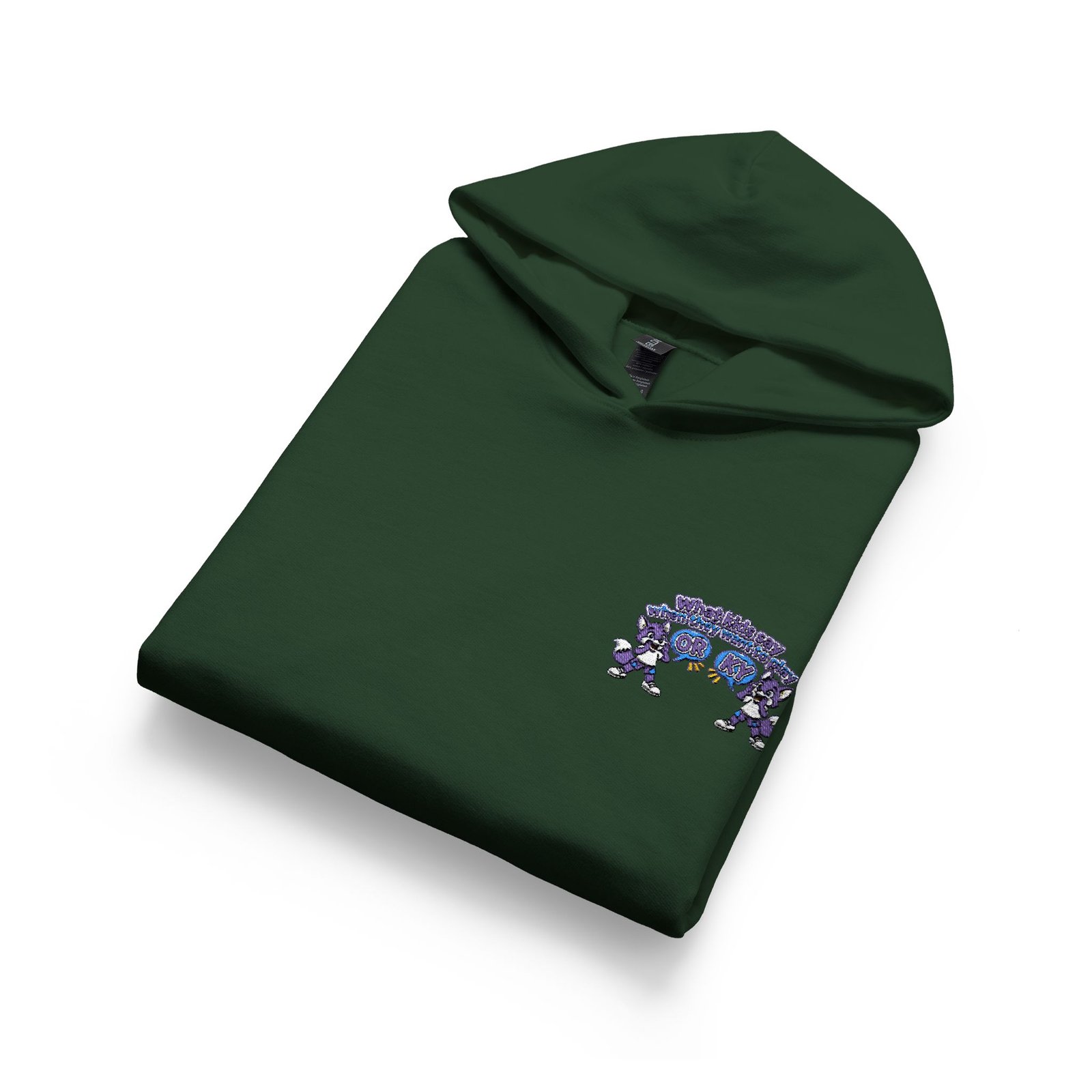 Softstyle Youth Midweight Hooded Sweatshirt— what kids say orky the purple fox - Image 31