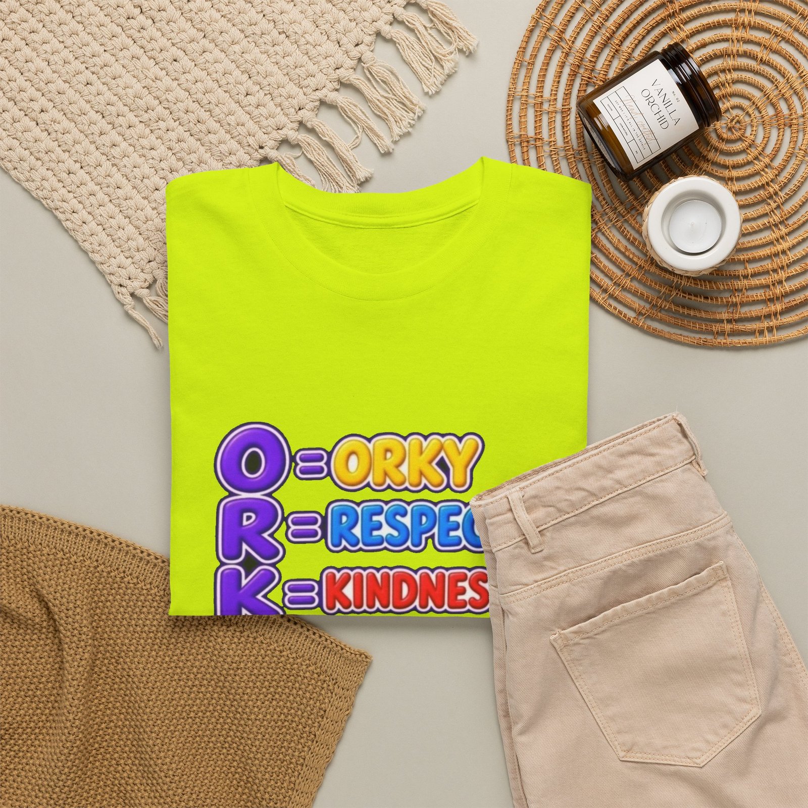 Unisex Heavy Cotton Tee – 'O R K Y' Respect & Kindness Yay - Image 11